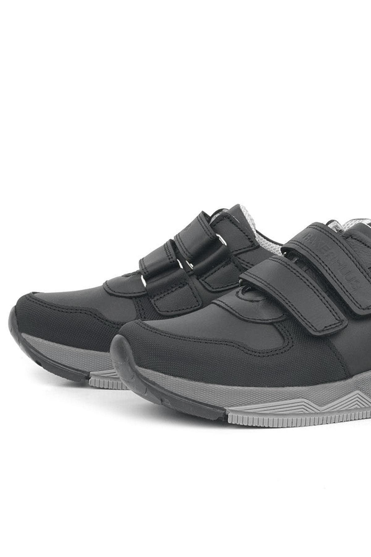 Rakerplus Black Genuine Leather Sportts School Shoes For Kids 3880-SS.26