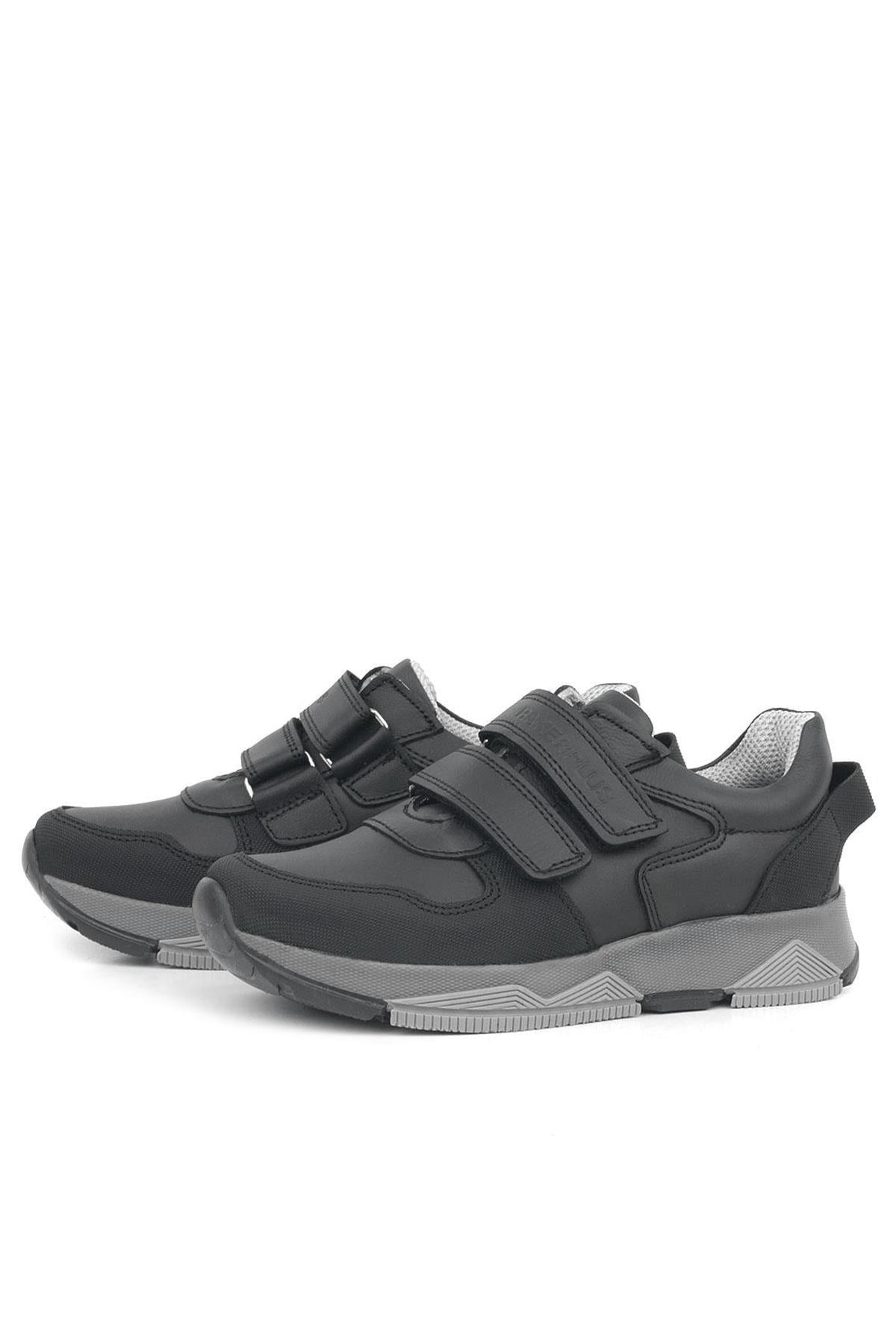 Rakerplus Black Genuine Leather Sportts School Shoes For Kids 3880-SS.26