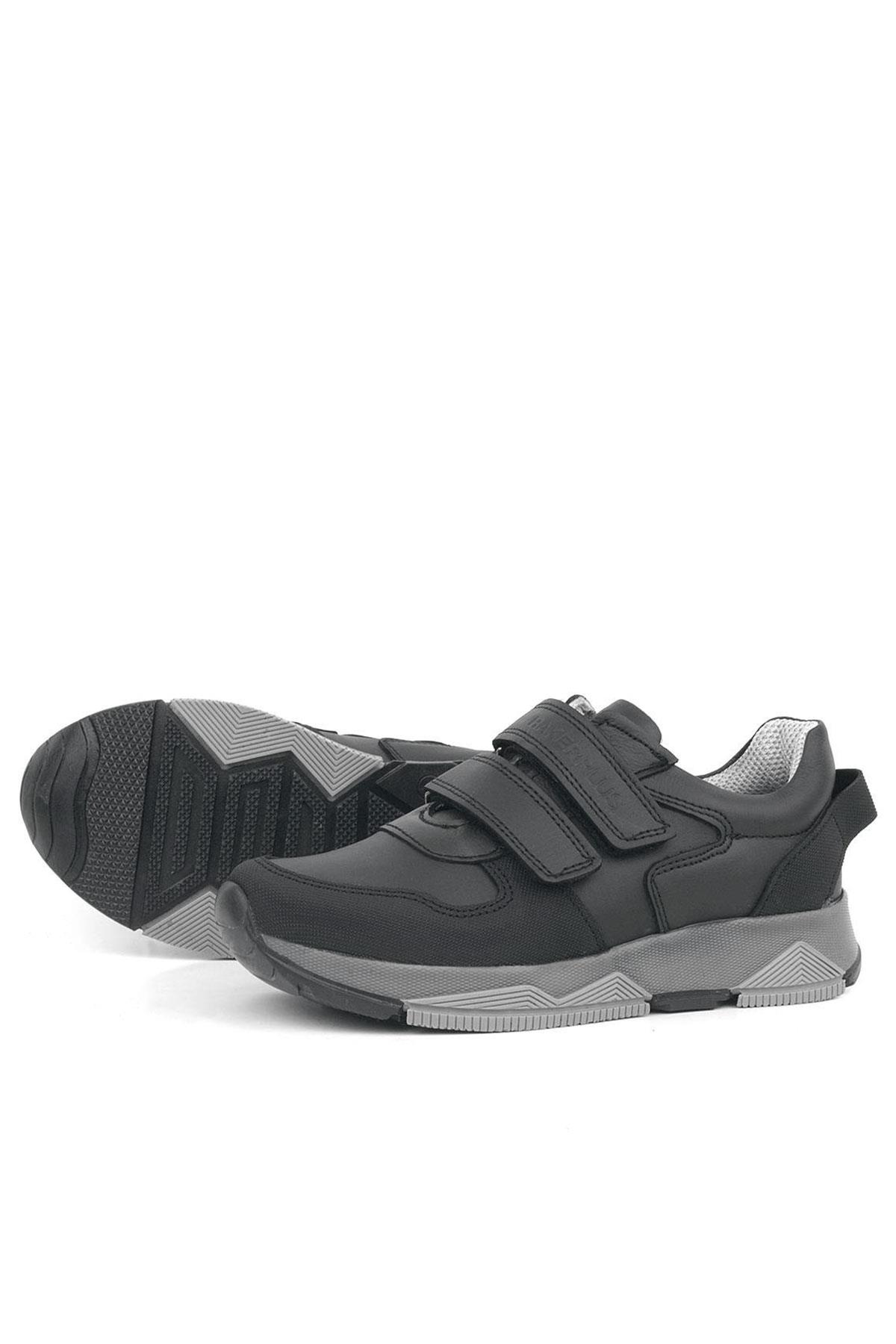 Rakerplus Black Genuine Leather Sportts School Shoes For Kids 3880-SS.26