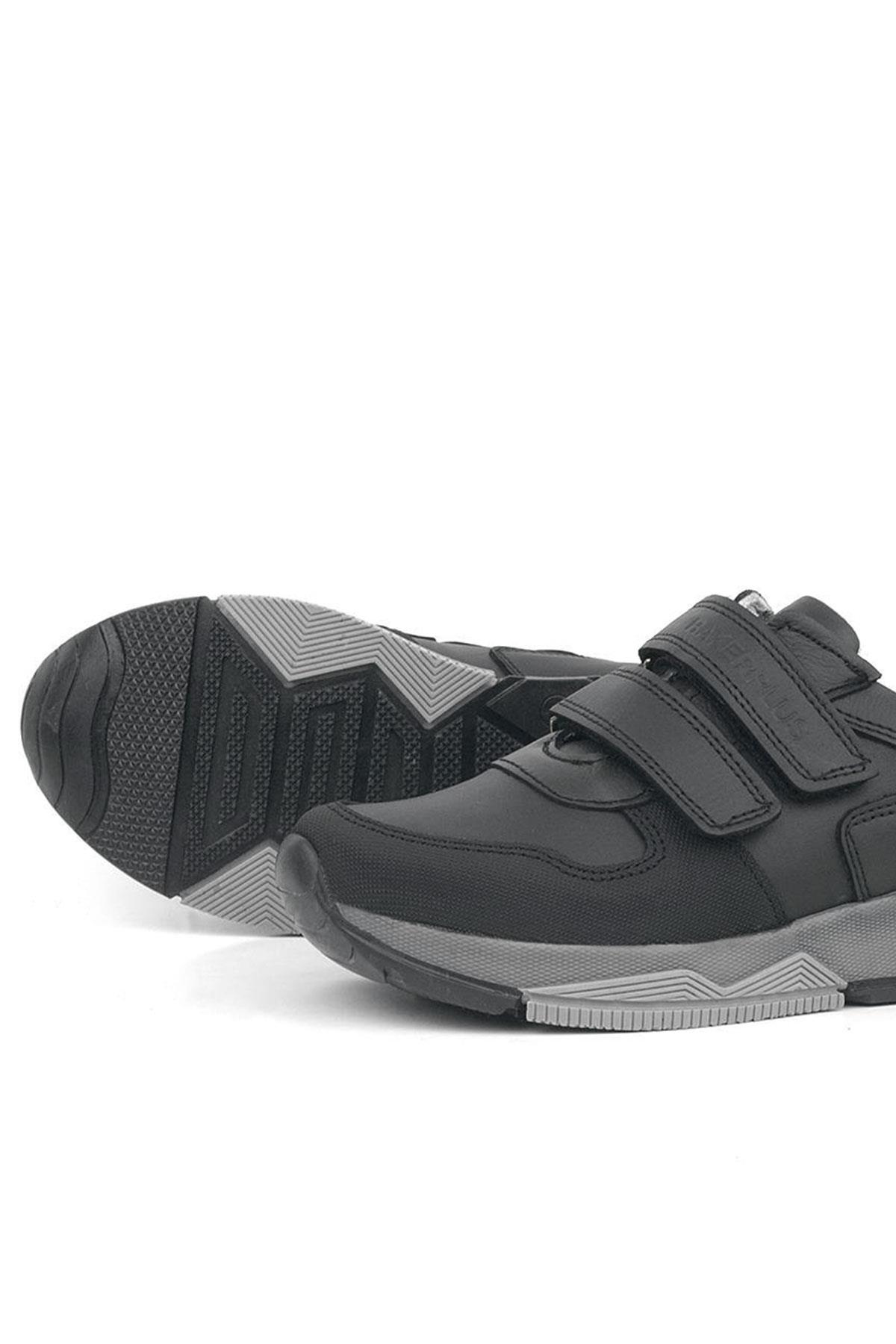 Rakerplus Black Genuine Leather Sportts School Shoes For Kids 3880-SS.26