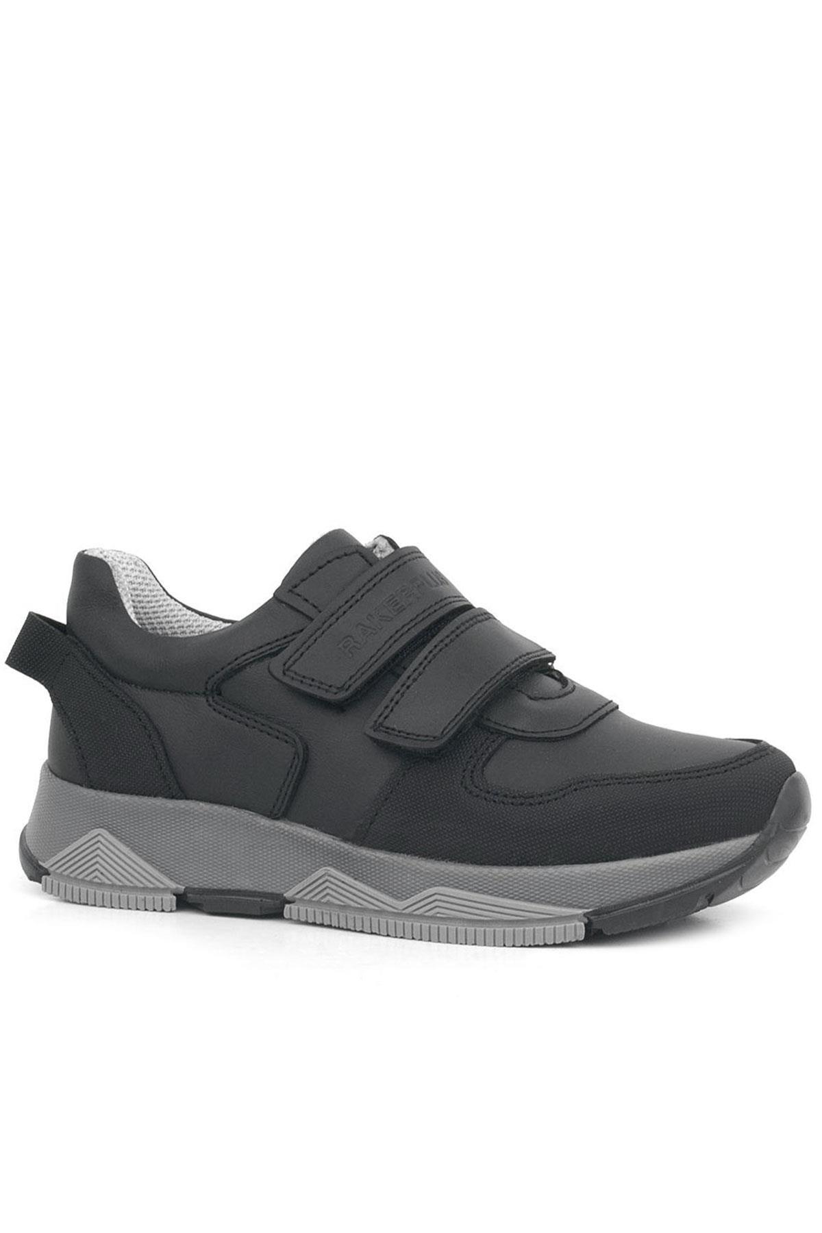 Rakerplus Black Genuine Leather Sportts School Shoes For Kids 3880-SS.26