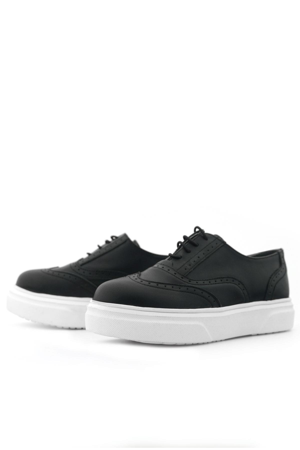 Rakerplus Hakiki Deri Siyah Hafif Taban Çocuk Oxford Klasik Ayakkabı 3140-SC-DERI-B.39