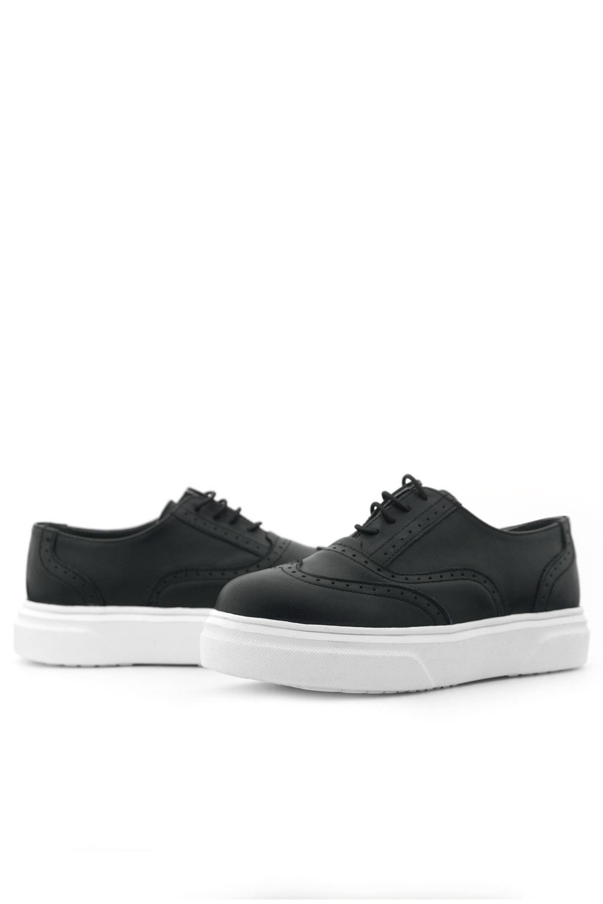 Rakerplus Hakiki Deri Siyah Hafif Taban Çocuk Oxford Klasik Ayakkabı 3140-SC-DERI-B.39