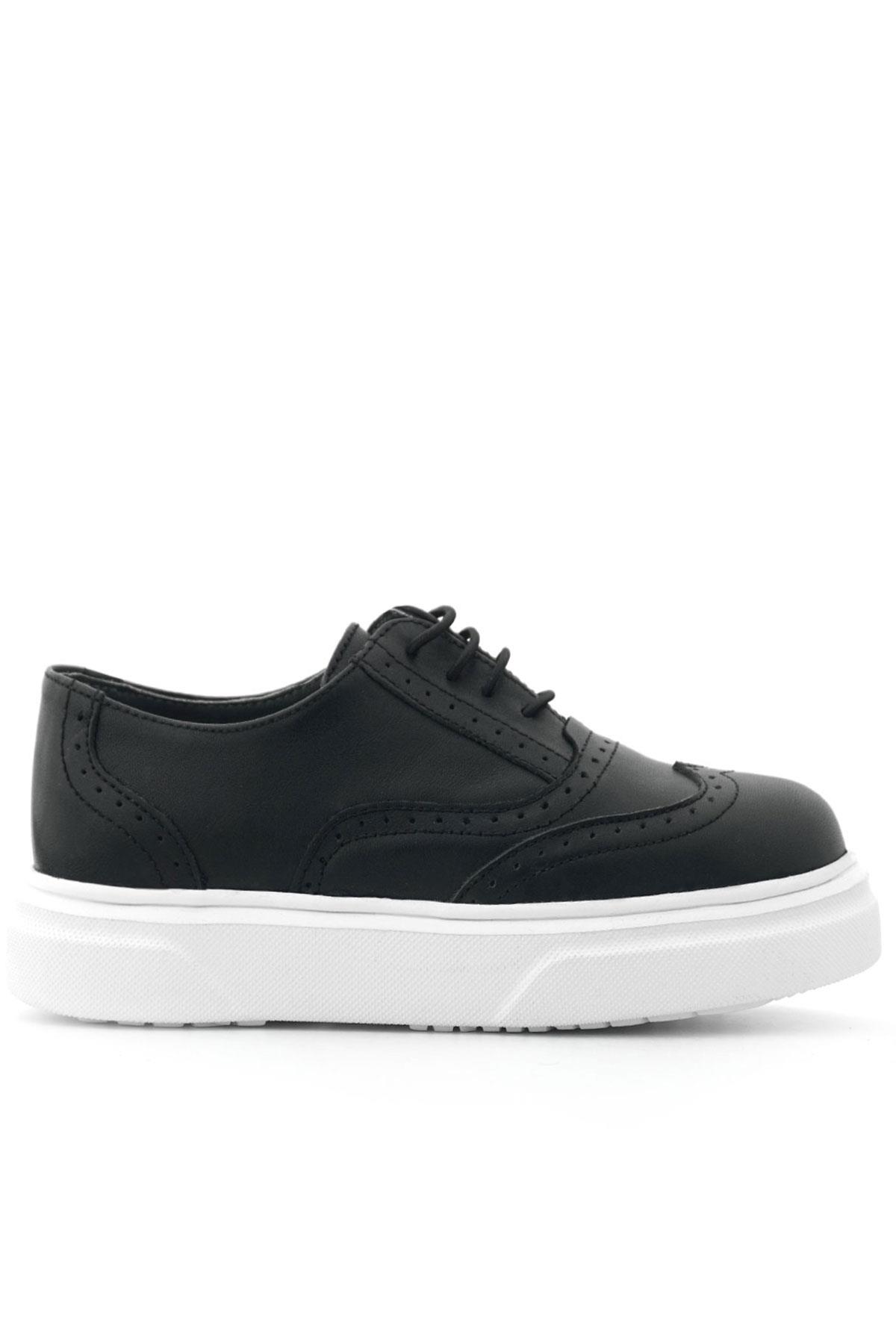 Rakerplus Hakiki Deri Siyah Hafif Taban Çocuk Oxford Klasik Ayakkabı 3140-SC-DERI-B.39