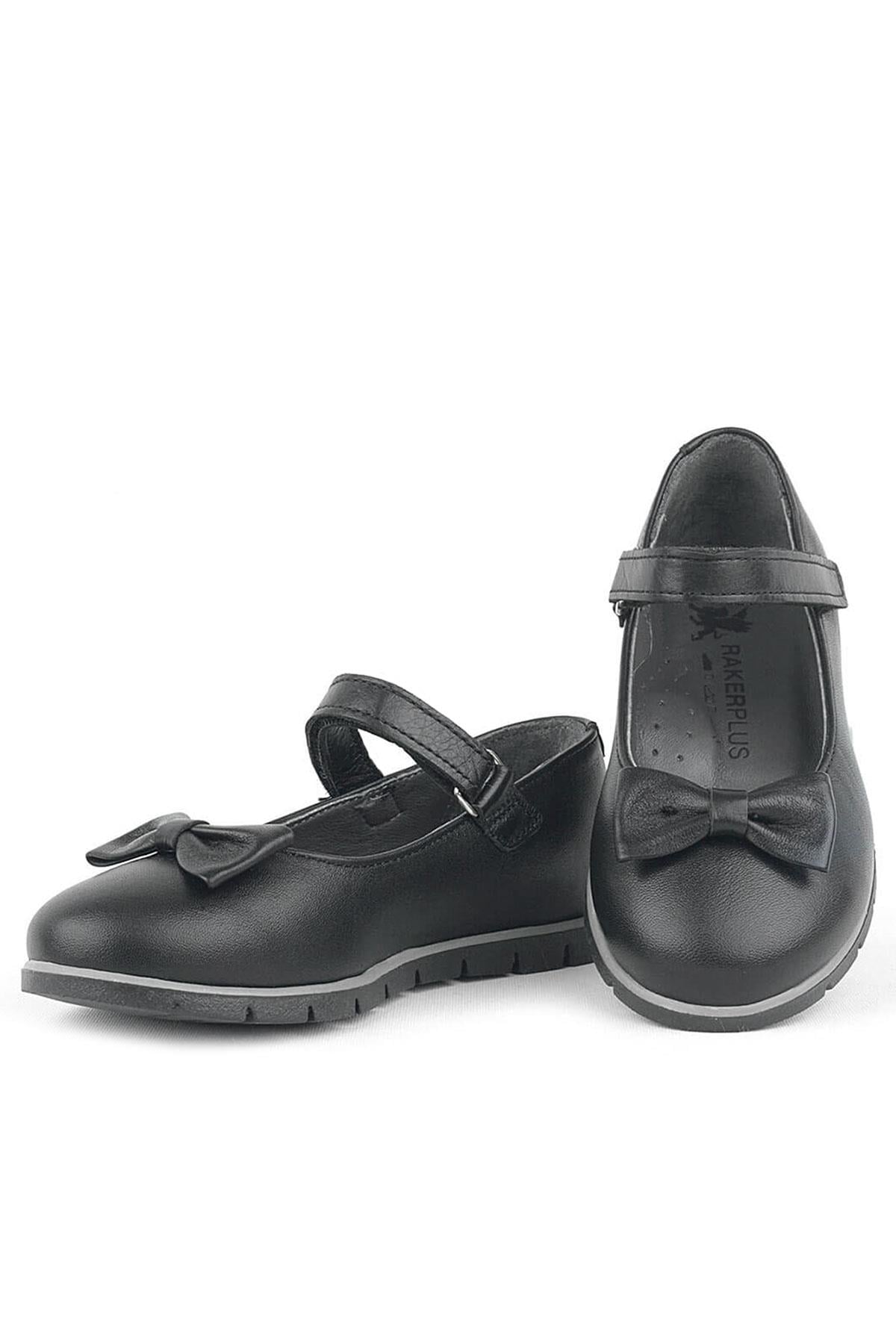 Rakerplus Genuine Leather Matte Black Flat Shoes Girls Flat Shoestes Flat Shoes 100-S1-DERI.25