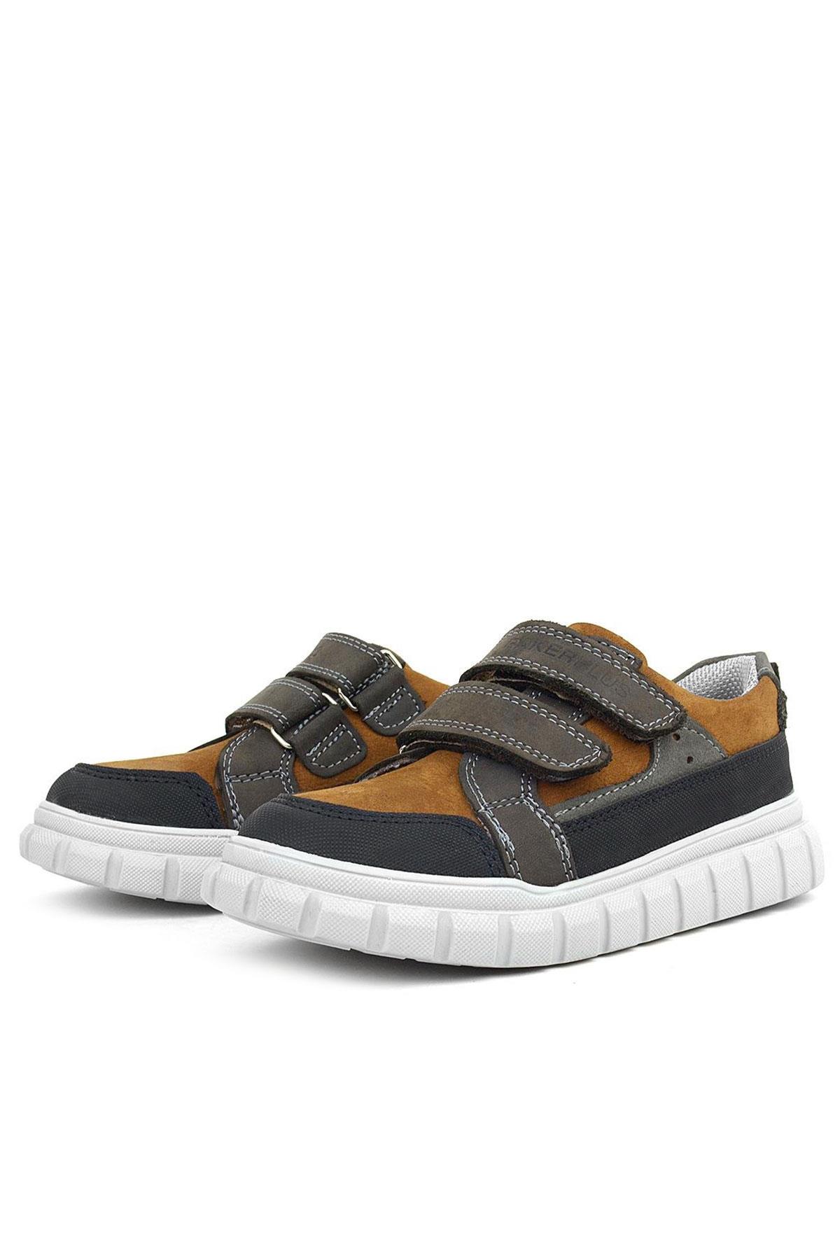 Rakerplus Genuine Leather Tabac Velcro Kids Casual Sports School Shoes 4506-STABK.26