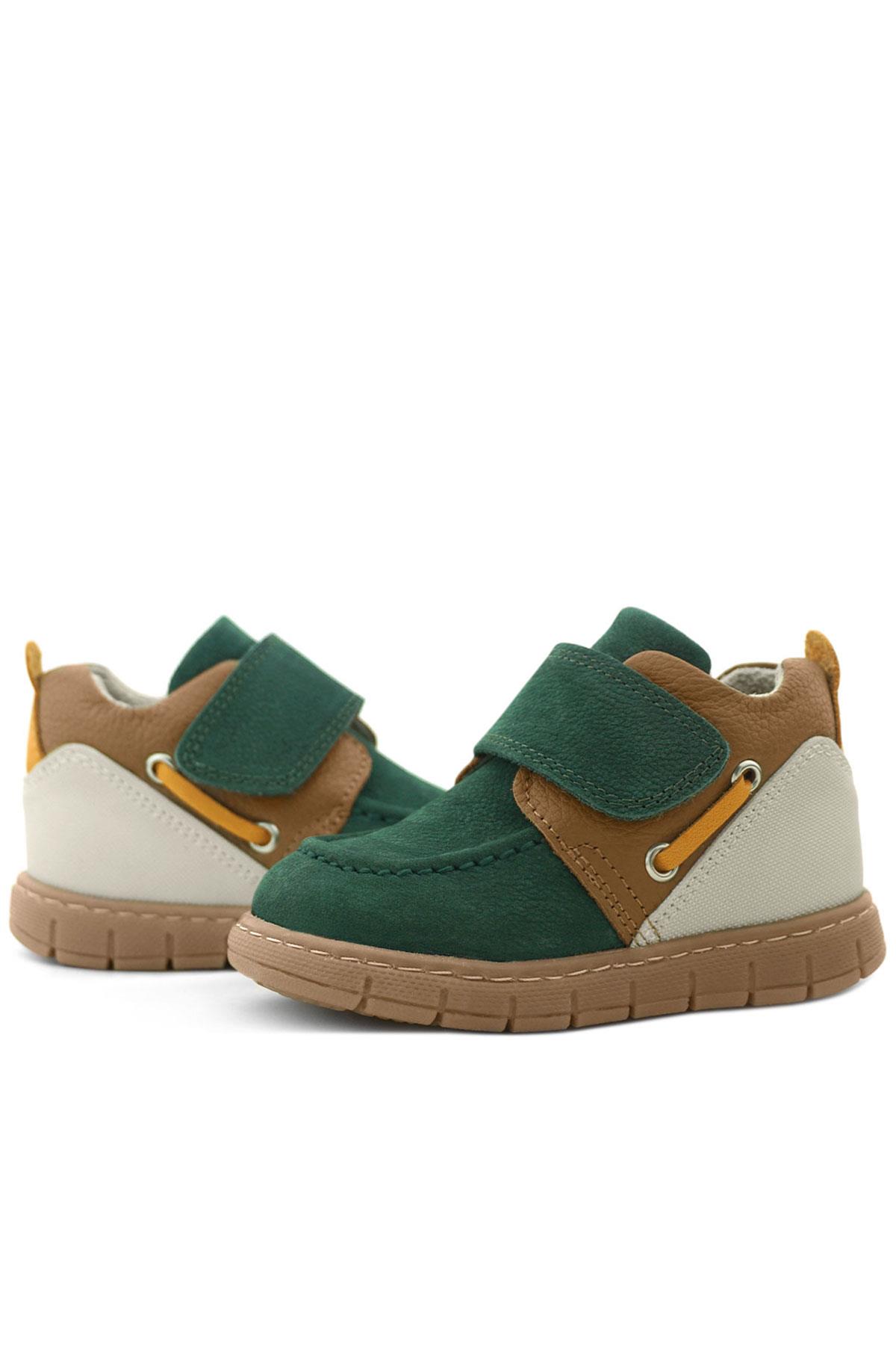 Rakerplus Hakiki Deri Yeşil Taba Cırt Cırtlı Bebek Bot R940-YTAB.25