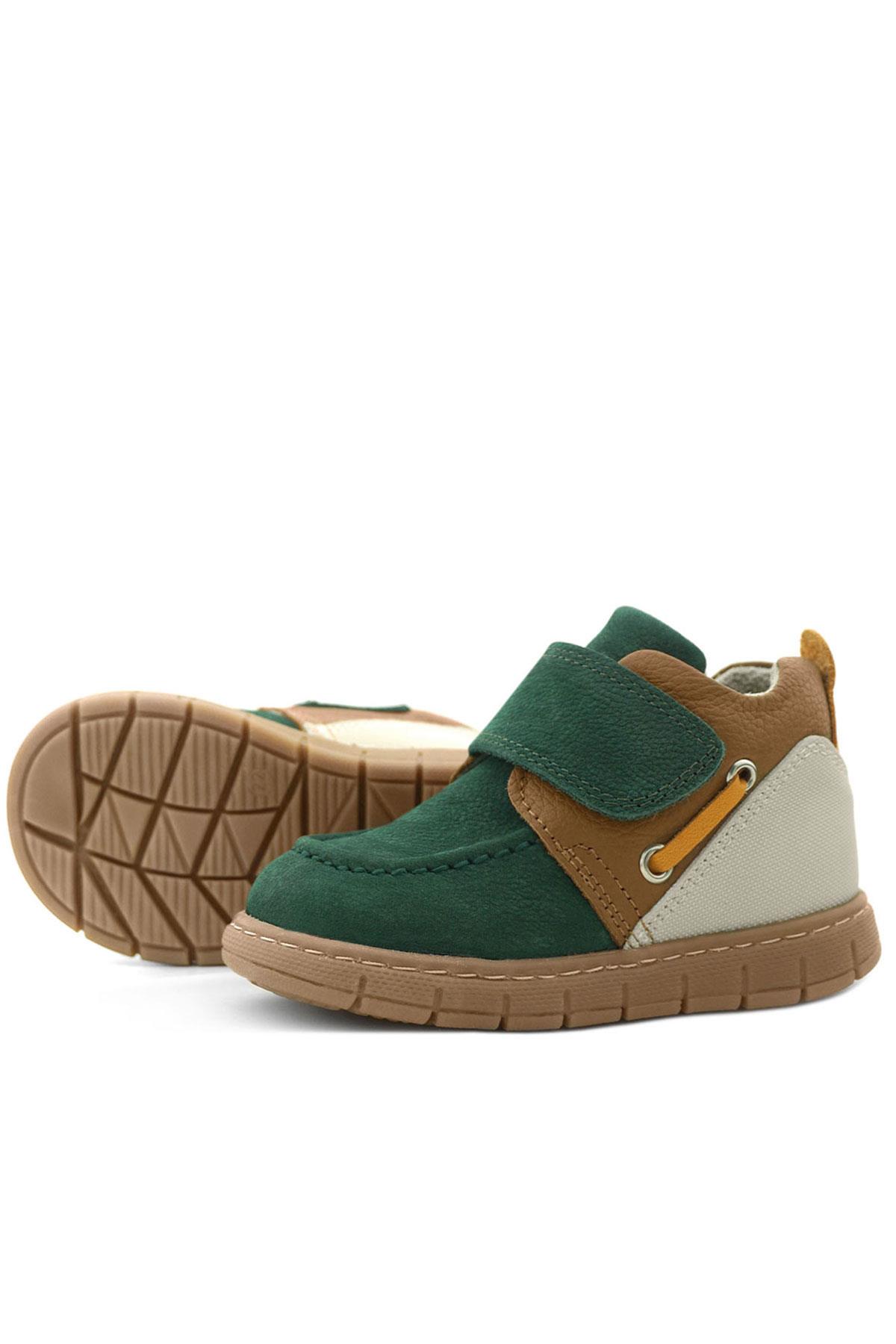 Rakerplus Hakiki Deri Yeşil Taba Cırt Cırtlı Bebek Bot R940-YTAB.25