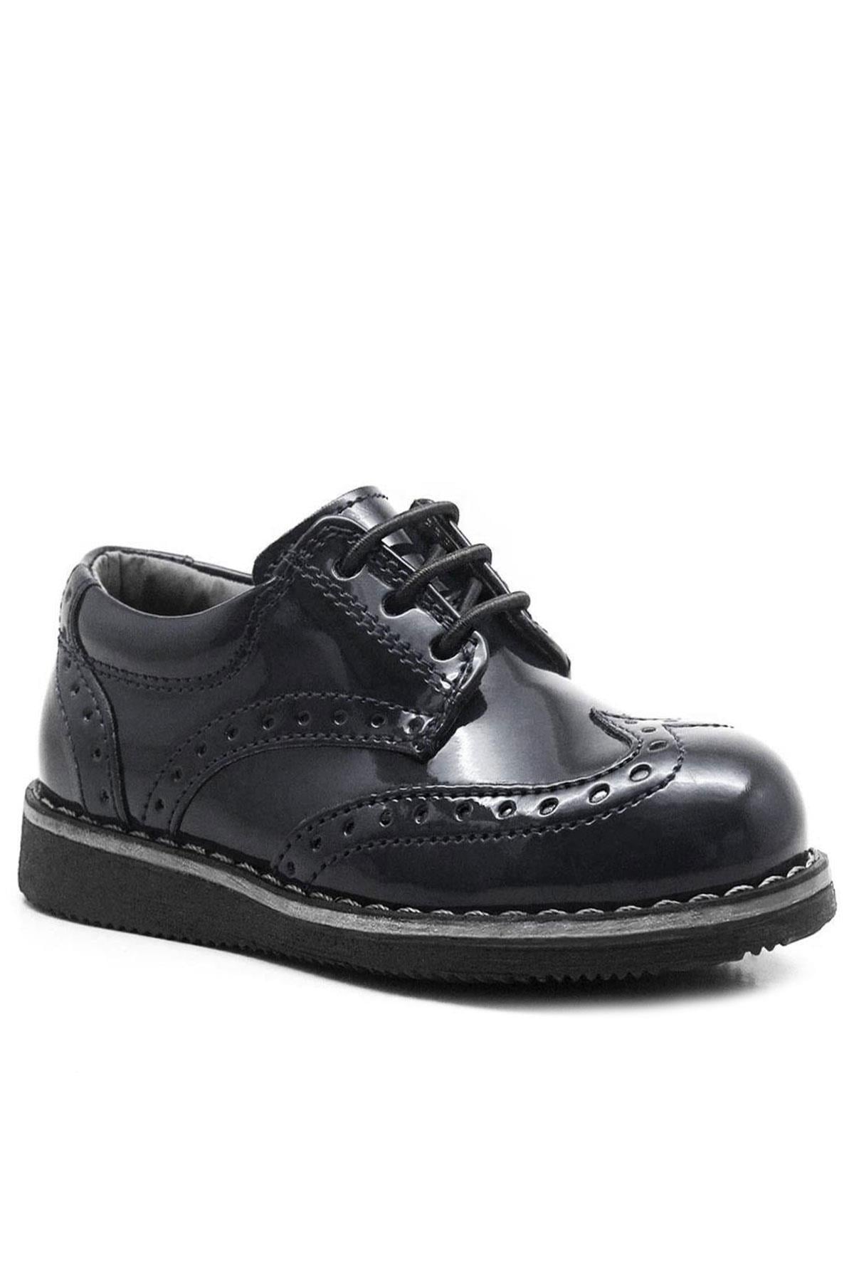 Rakerplus Black Patient Leather Casual Shoes For Baby Boys 3070-SR-B.22
