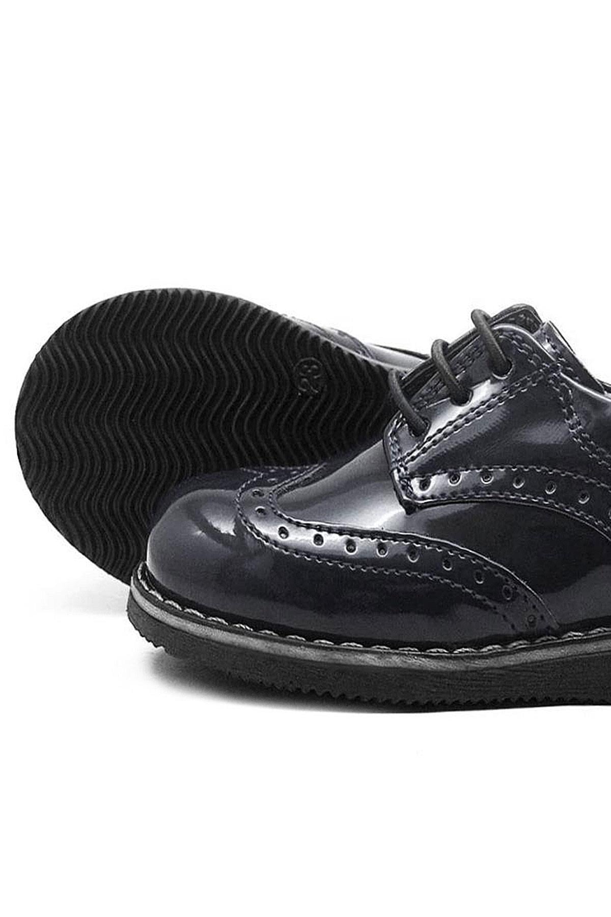 Rakerplus Black Patient Leather Casual Shoes For Baby Boys 3070-SR-B.22
