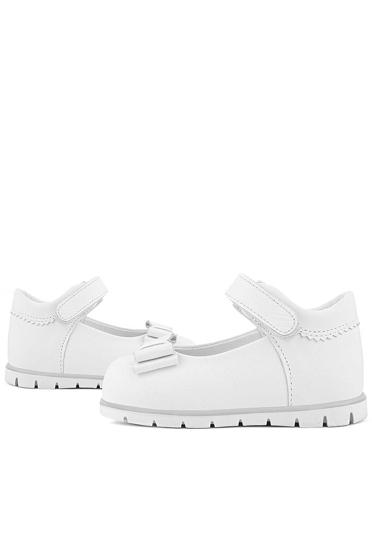 Rakerplus Hakiki Deri Beyaz Kız Bebek Babet Ayakkabı