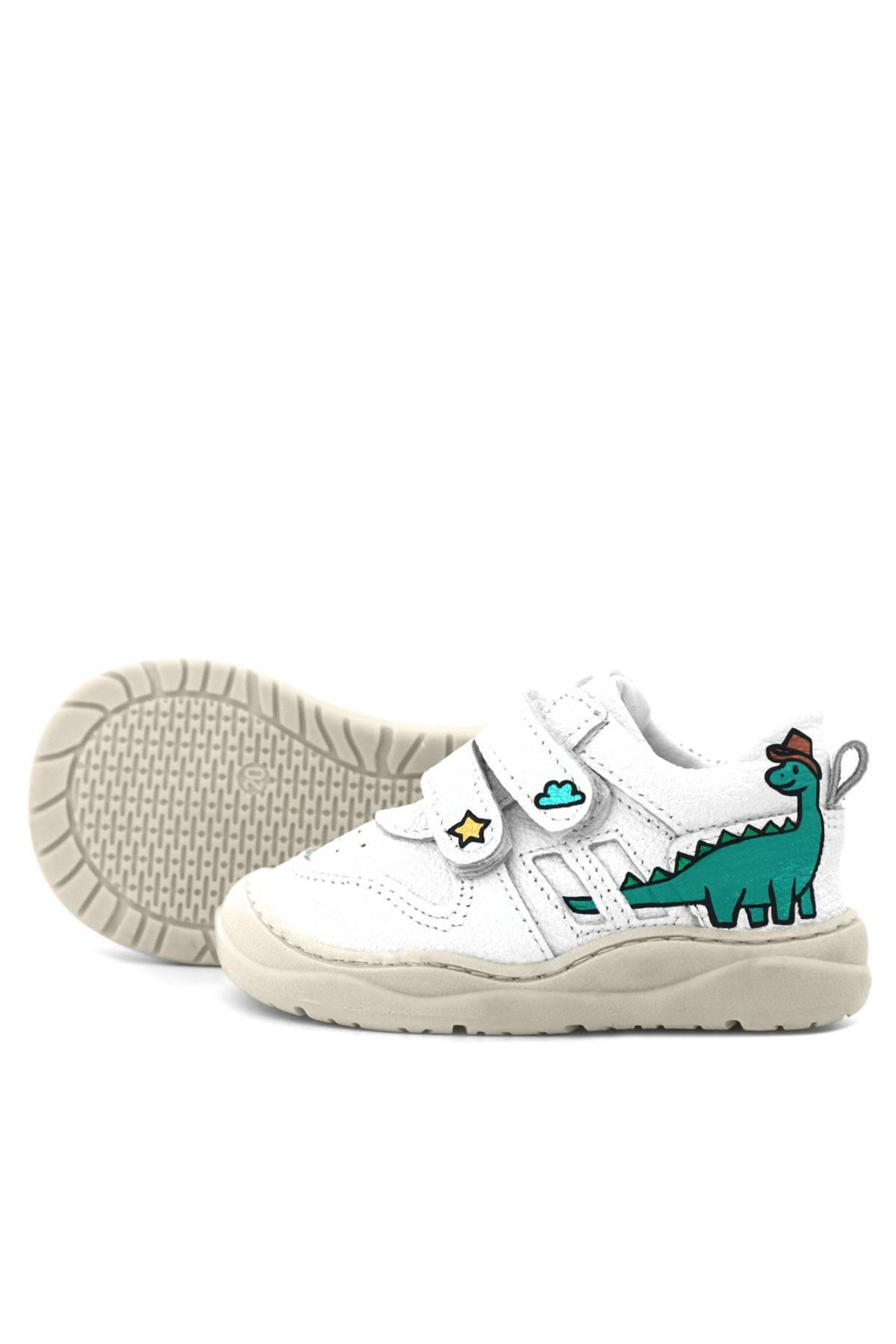 Rakerplus Tbons Özel Tasarım Schaggy Hakiki Deri Beyaz Bebek Spor Ayakkabı