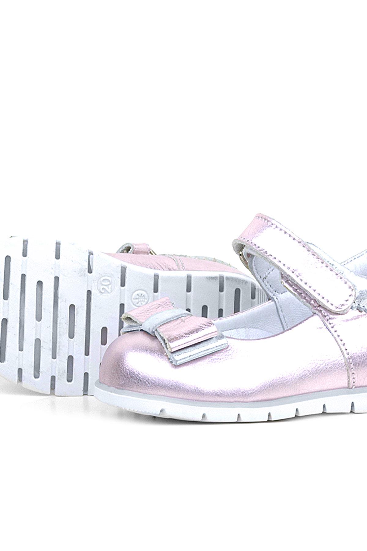 Rakerplus Genuine Leather Pink Silver Babettestes For Baby Girls