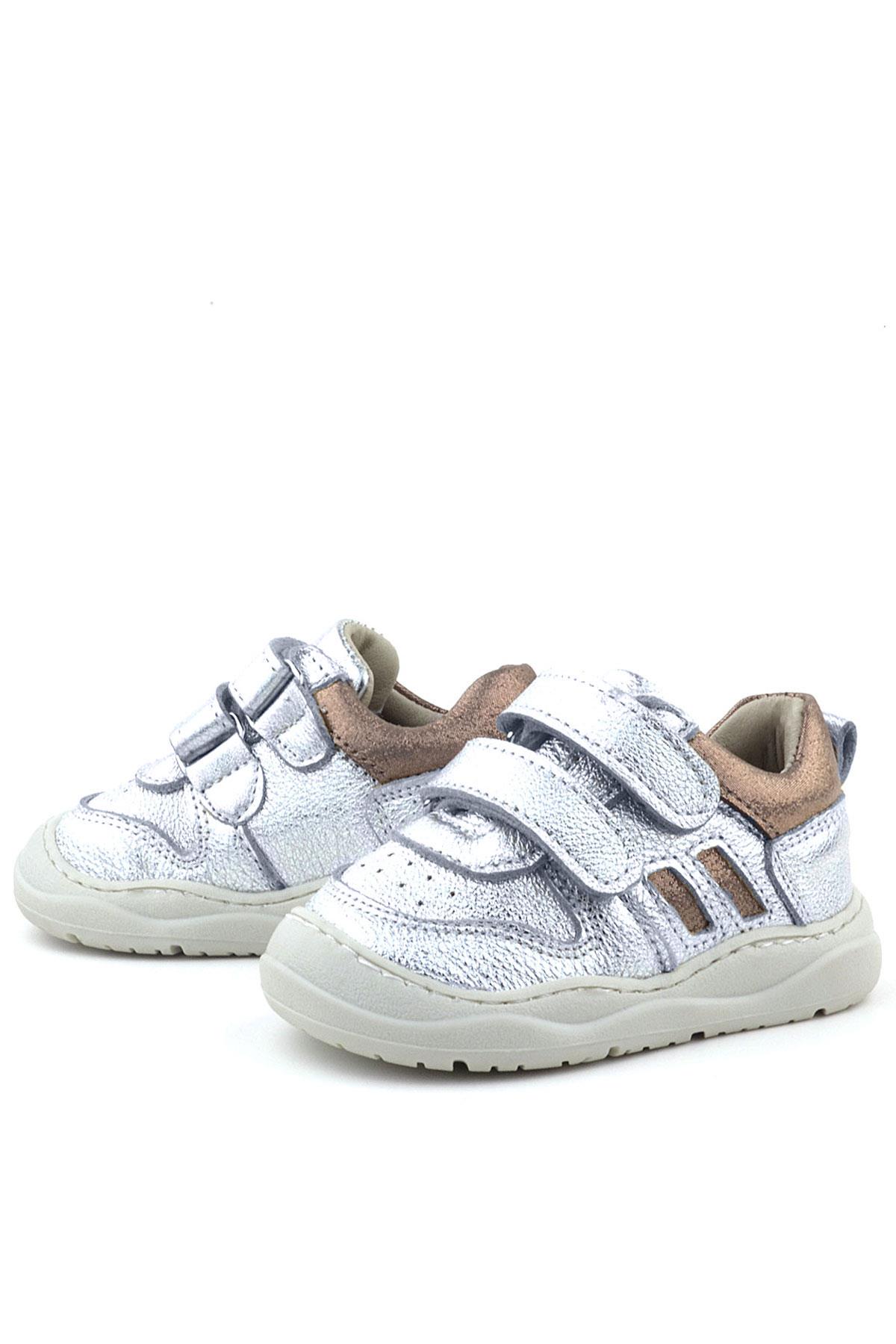 Rakerplus Schaggy Genuine Leather Silver Shiny Baby Sports Shoes