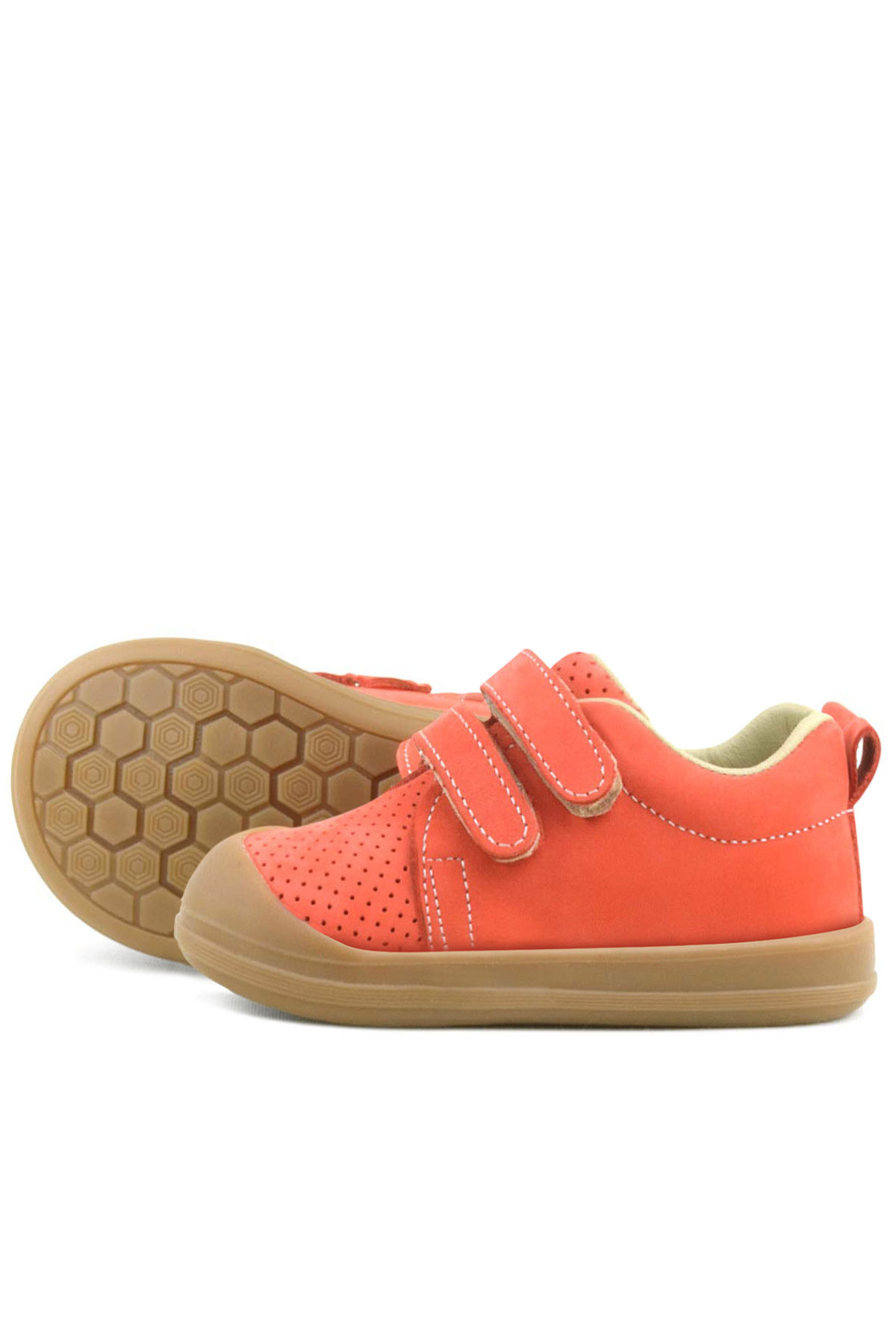 Rakerplus Sonic Hakiki Deri Turuncu Cırtlı Anatomik Bebek Spor Ayakkabı Sneaker