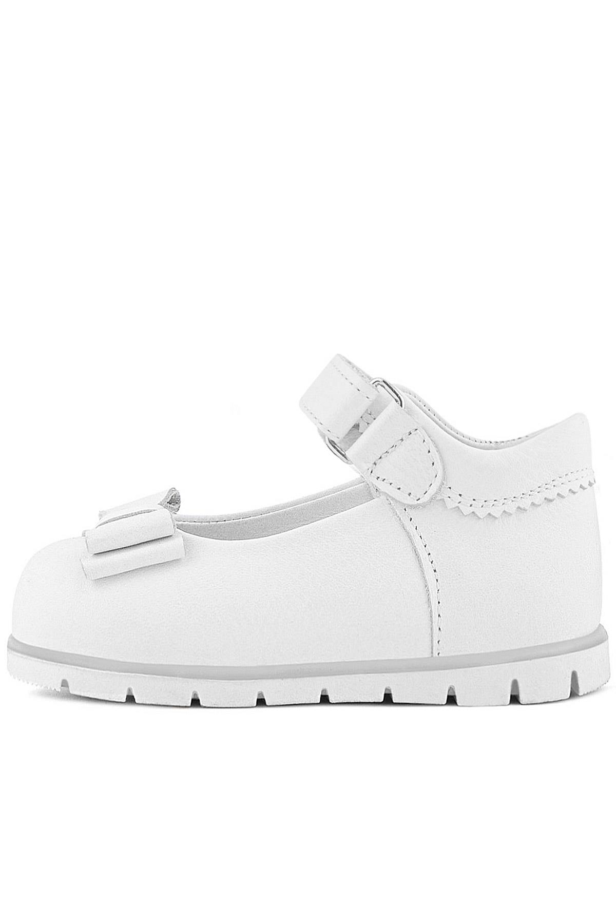 Rakerplus Hakiki Deri Beyaz Kız Bebek Babet Ayakkabı