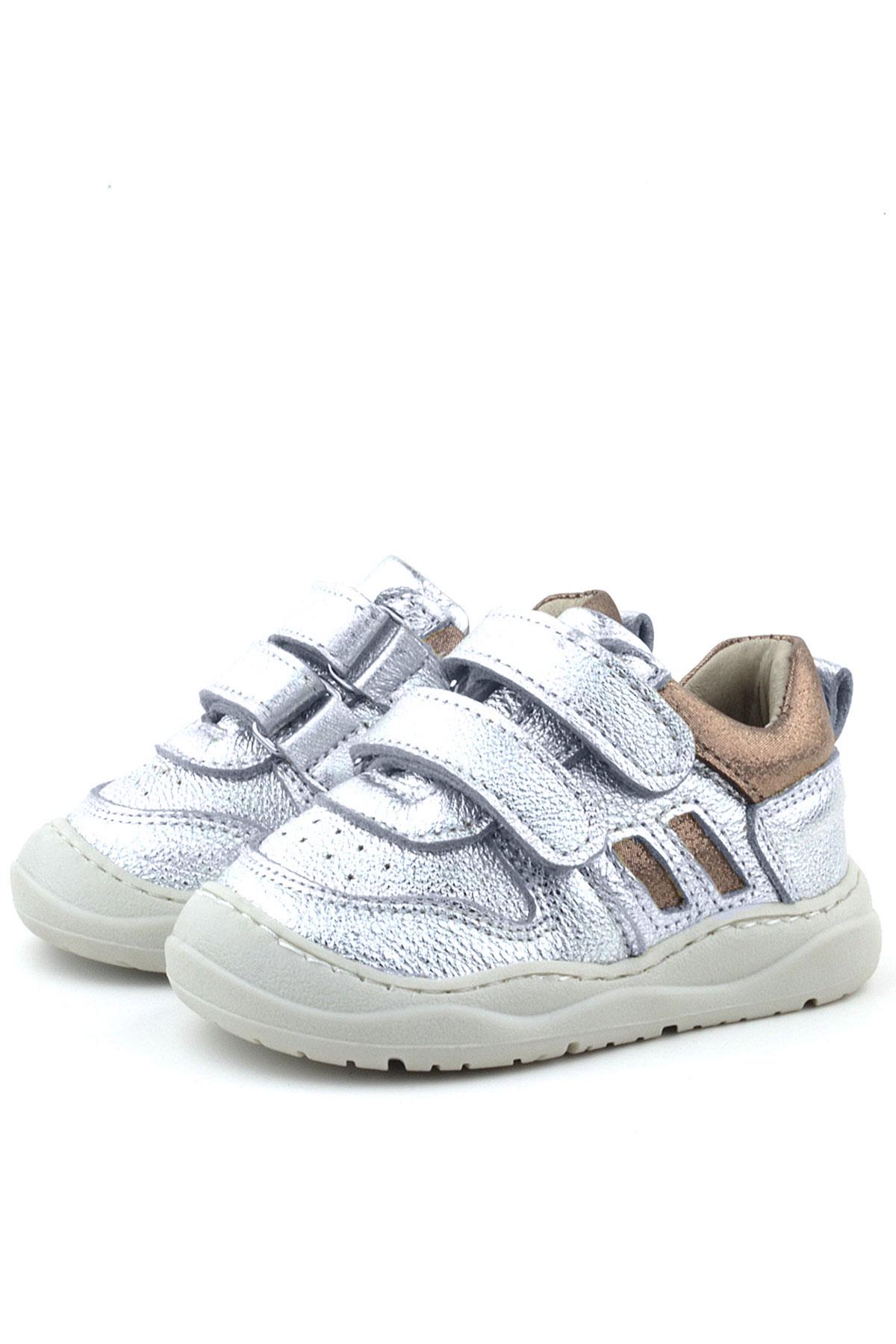 Rakerplus Schaggy Genuine Leather Silver Shiny Baby Sports Shoes