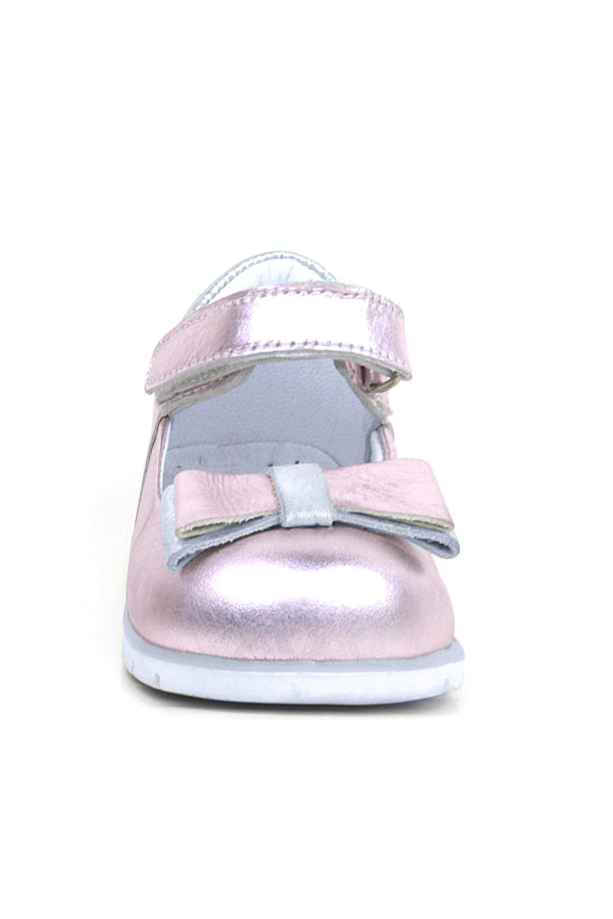 Rakerplus Genuine Leather Pink Silver Babettestes For Baby Girls
