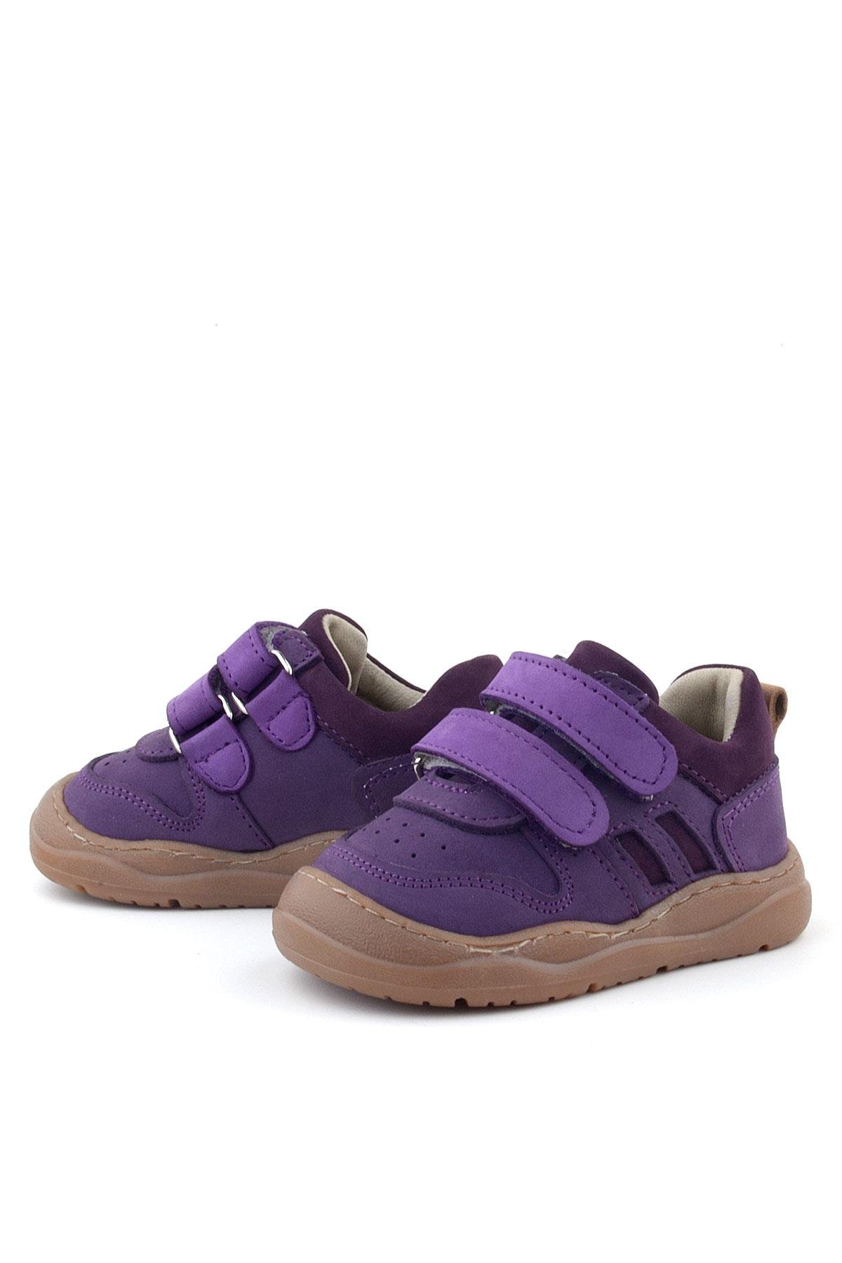 Rakerplus Schaggy Hakiki Deri Mor Kız Bebek Spor Ayakkabı