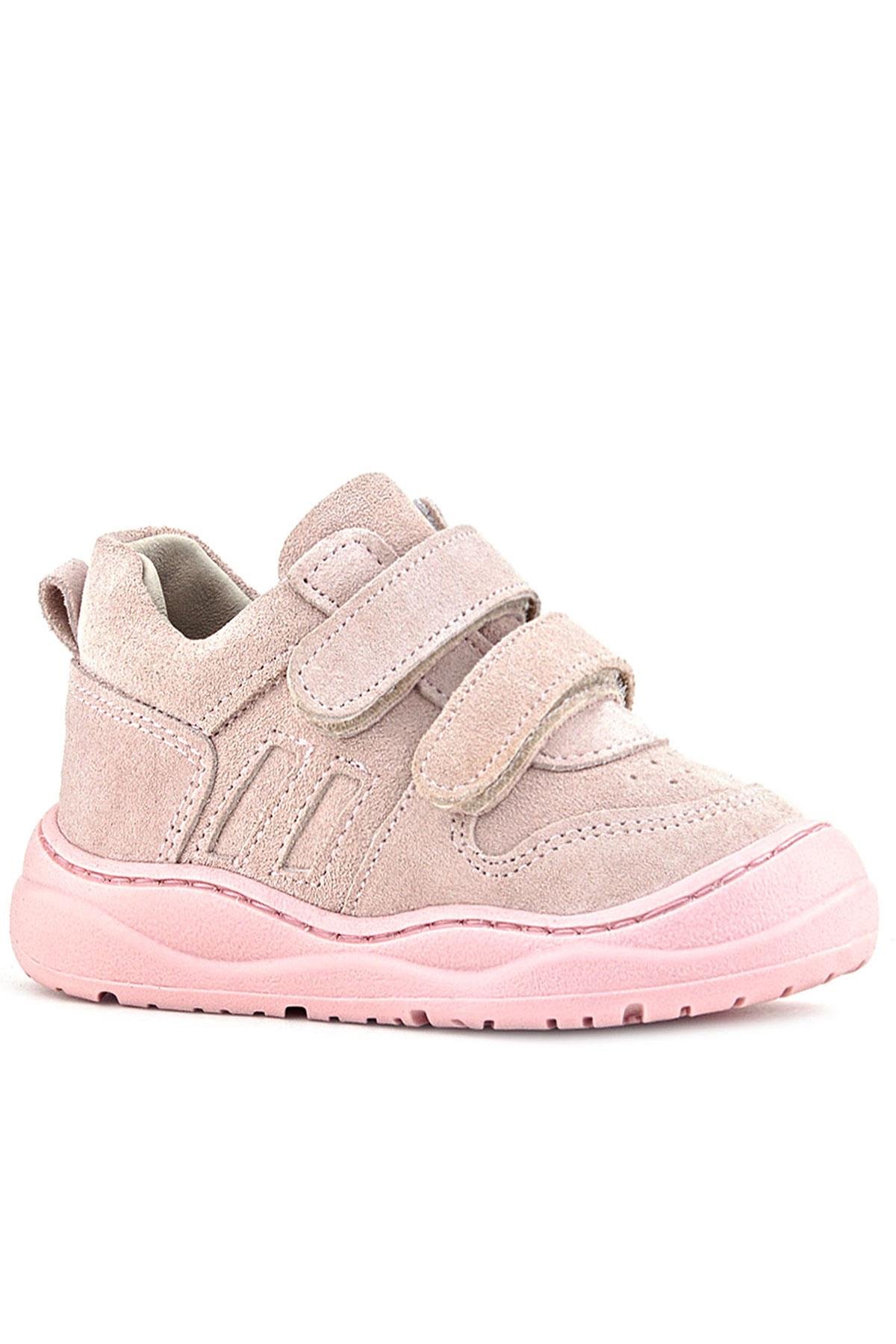 Rakerplus Schaggy Hakiki Deri Pudra Pembe Cırtlı Bebek Spor Ayakkabı