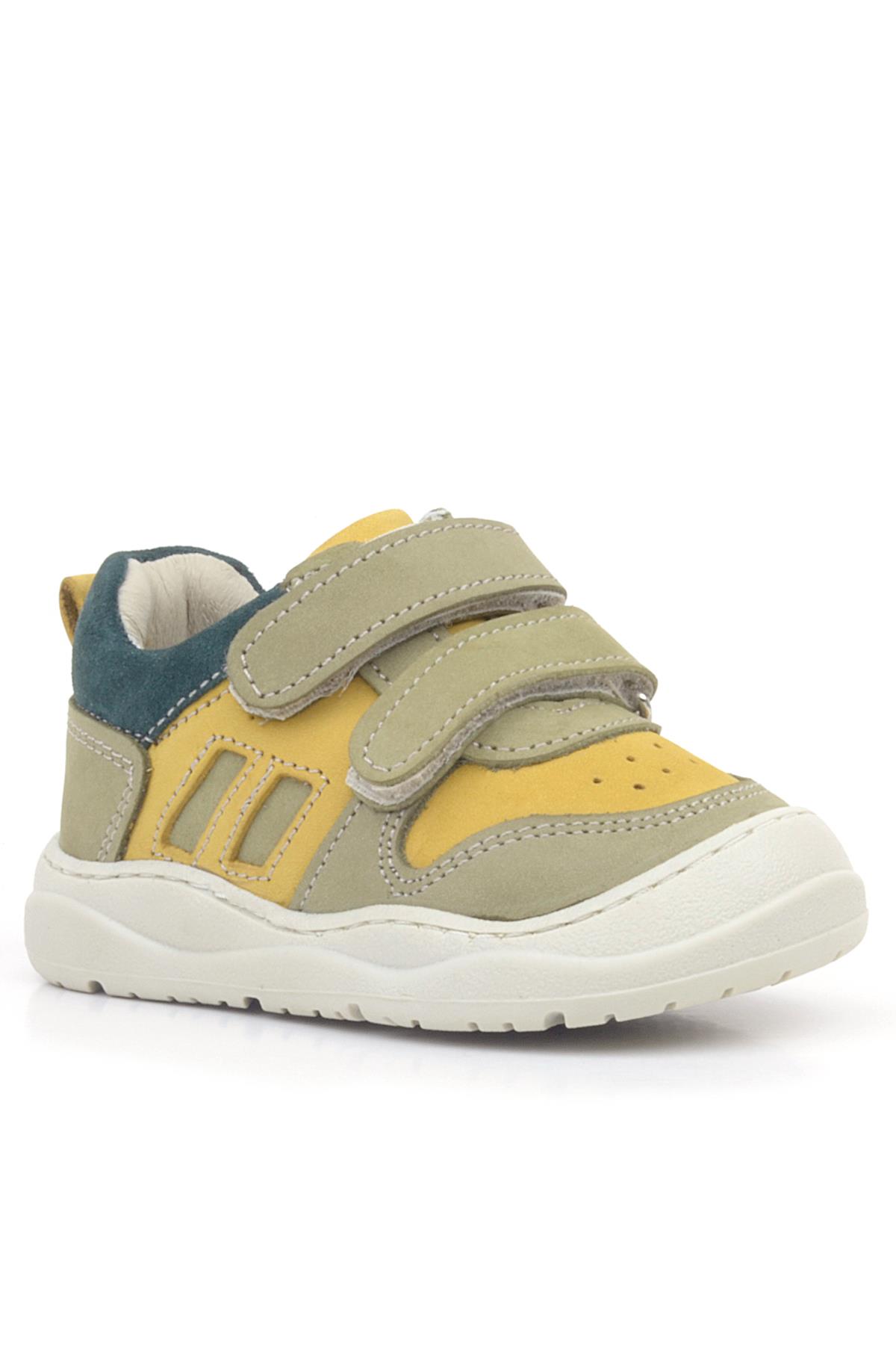 Rakerplus Schaggy Hakiki Deri Sarı Yeşil Bebek Spor Ayakkabı