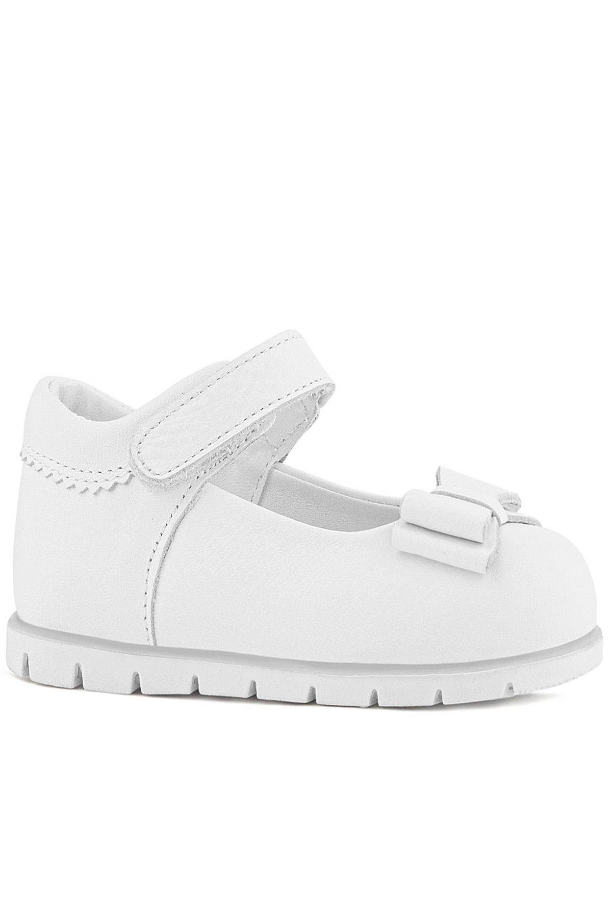 Rakerplus Hakiki Deri Beyaz Kız Bebek Babet Ayakkabı