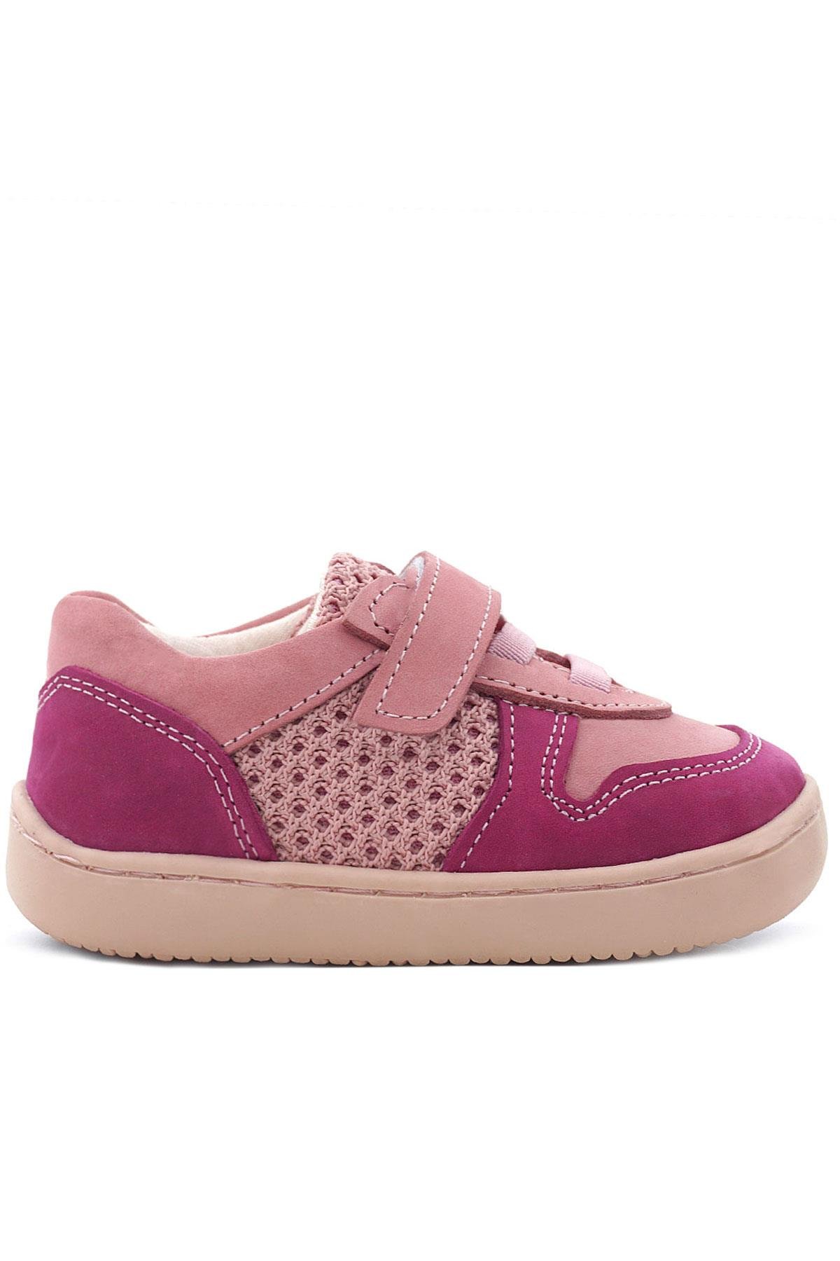 Rakerplus Bob Genuine Leather Pink Barefoot Velcro Elastic Baby Sneakers