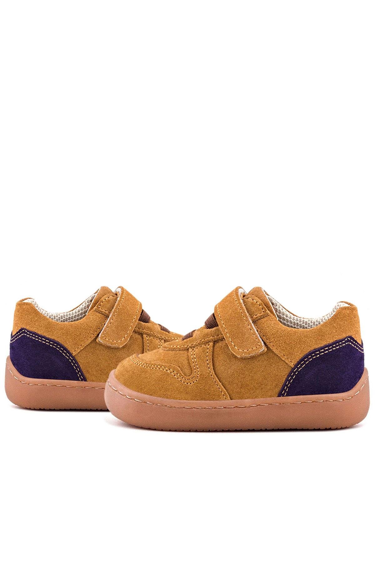 Rakerplus Bob Hakiki Deri Taba Barefoot Cırtlı Lastikli Bebek Sneaker Ayakkabı