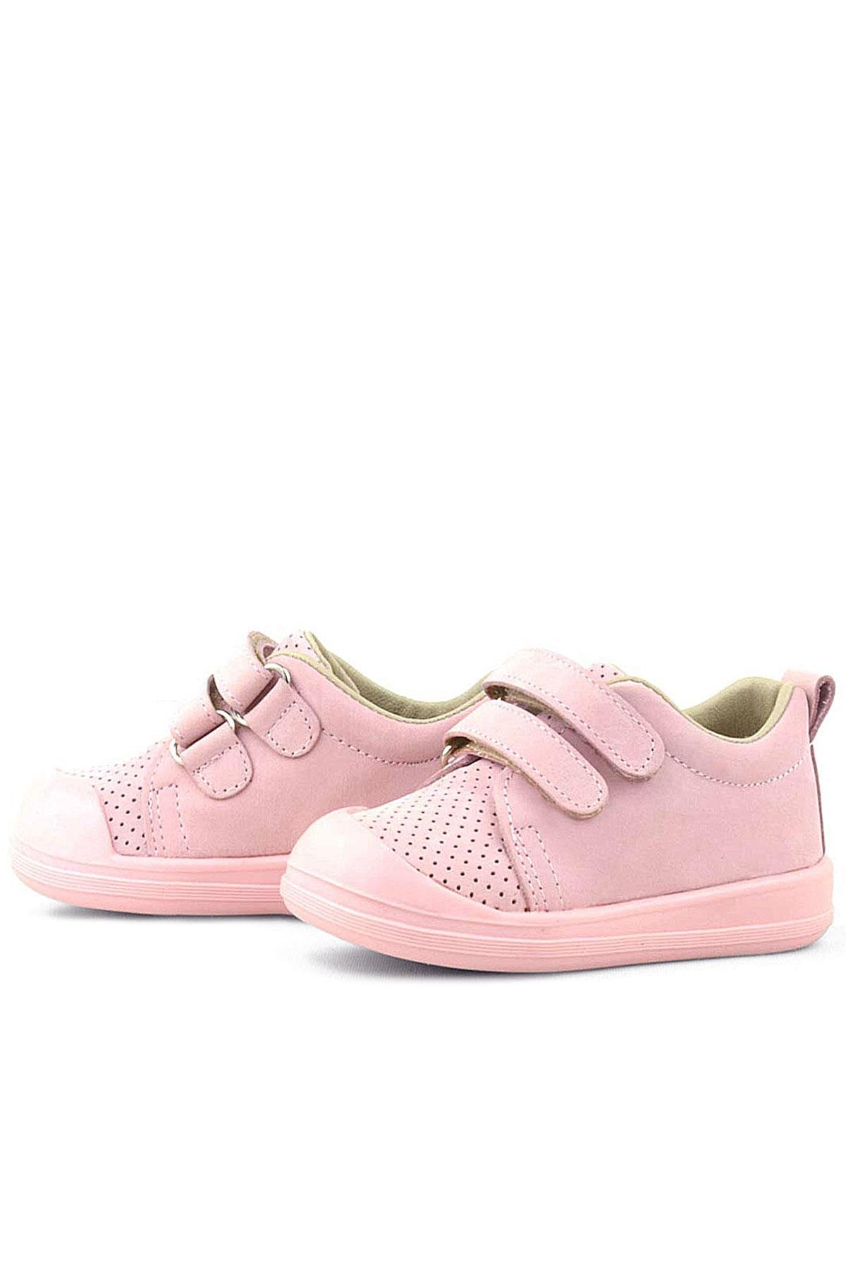 Rakerplus Sonic Hakiki Deri Pembe Cırtlı Anatomik Bebek Spor Ayakkabı Sneaker