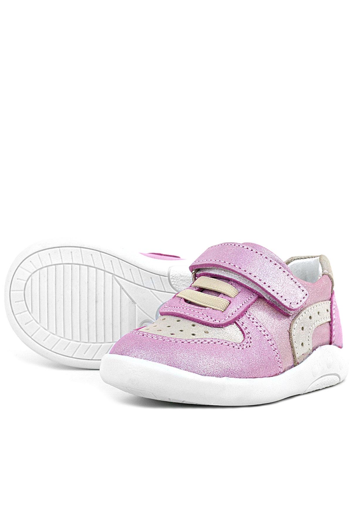 Rakerplus Genuine Leather Anatomic Pink Shiny Baby Sports Shoes