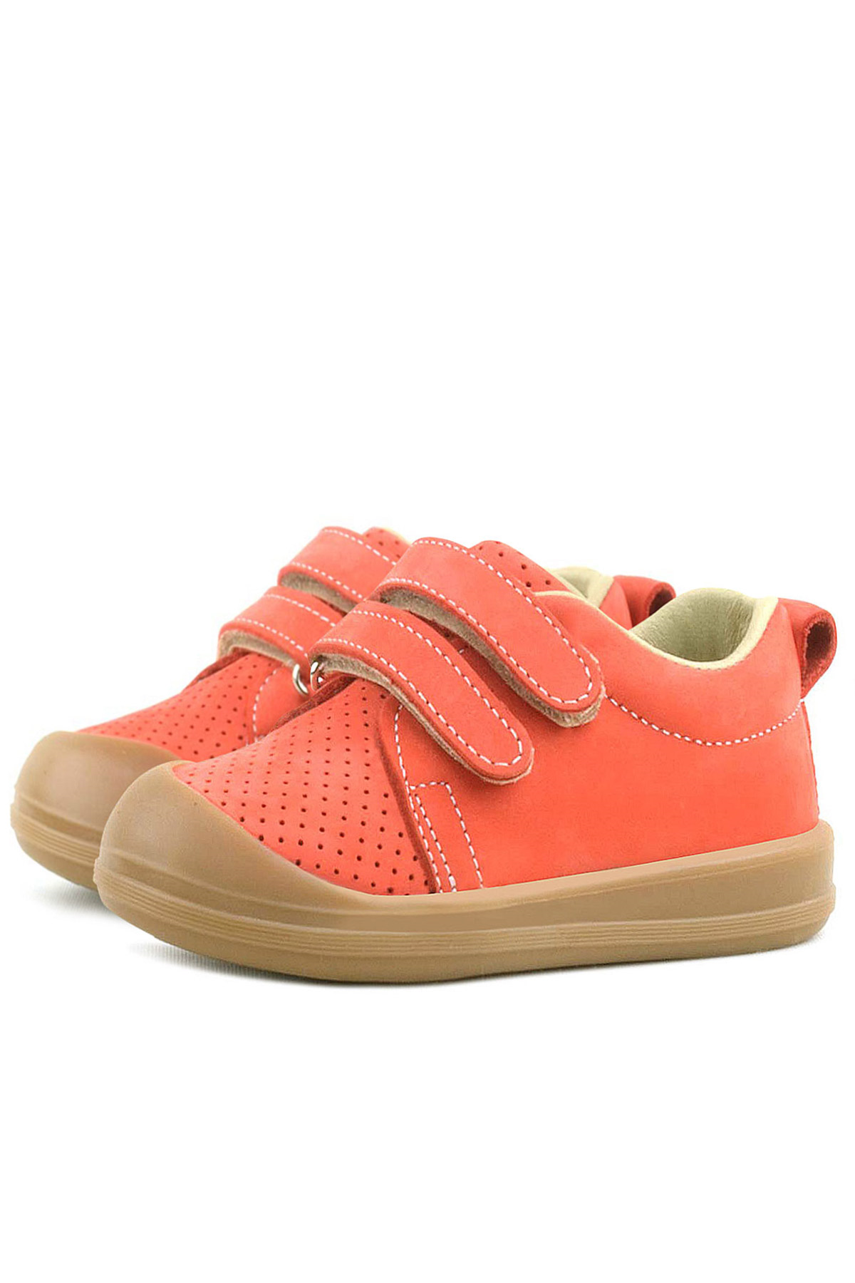 Rakerplus Sonic Hakiki Deri Turuncu Cırtlı Anatomik Bebek Spor Ayakkabı Sneaker