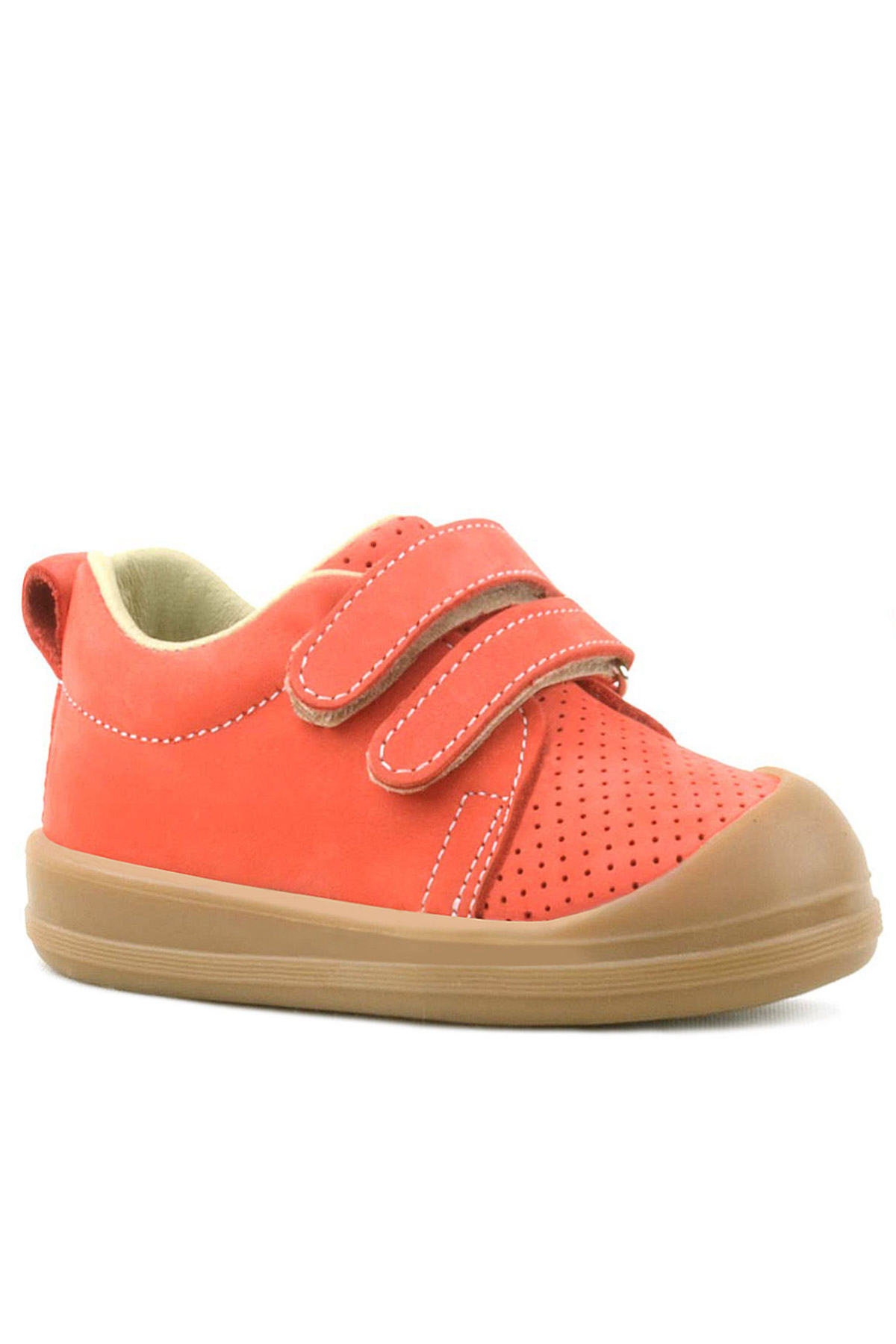 Rakerplus Sonic Hakiki Deri Turuncu Cırtlı Anatomik Bebek Spor Ayakkabı Sneaker