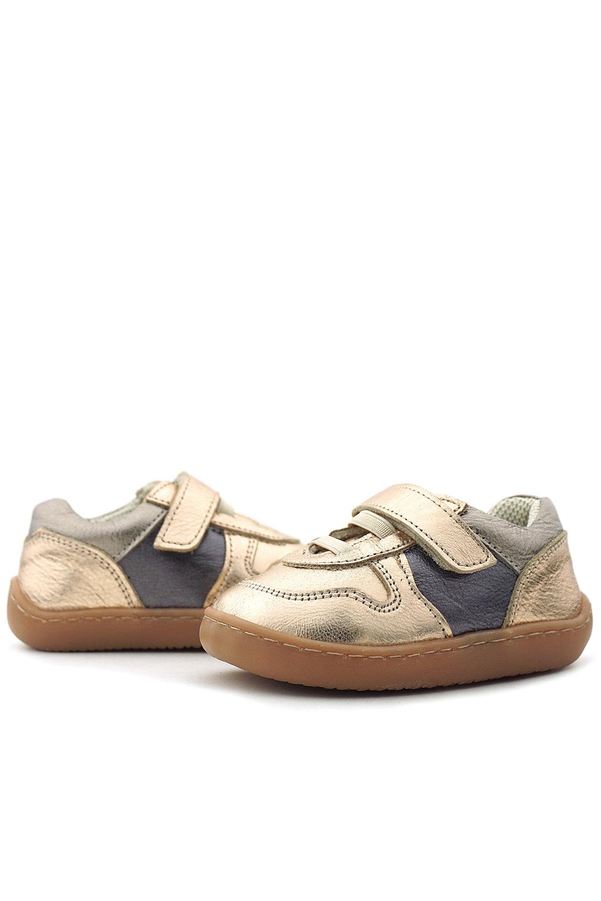 Rakerplus Bob Hakiki Deri Bakır Barefoot Cırtlı Lastikli Bebek Sneaker Ayakkabı