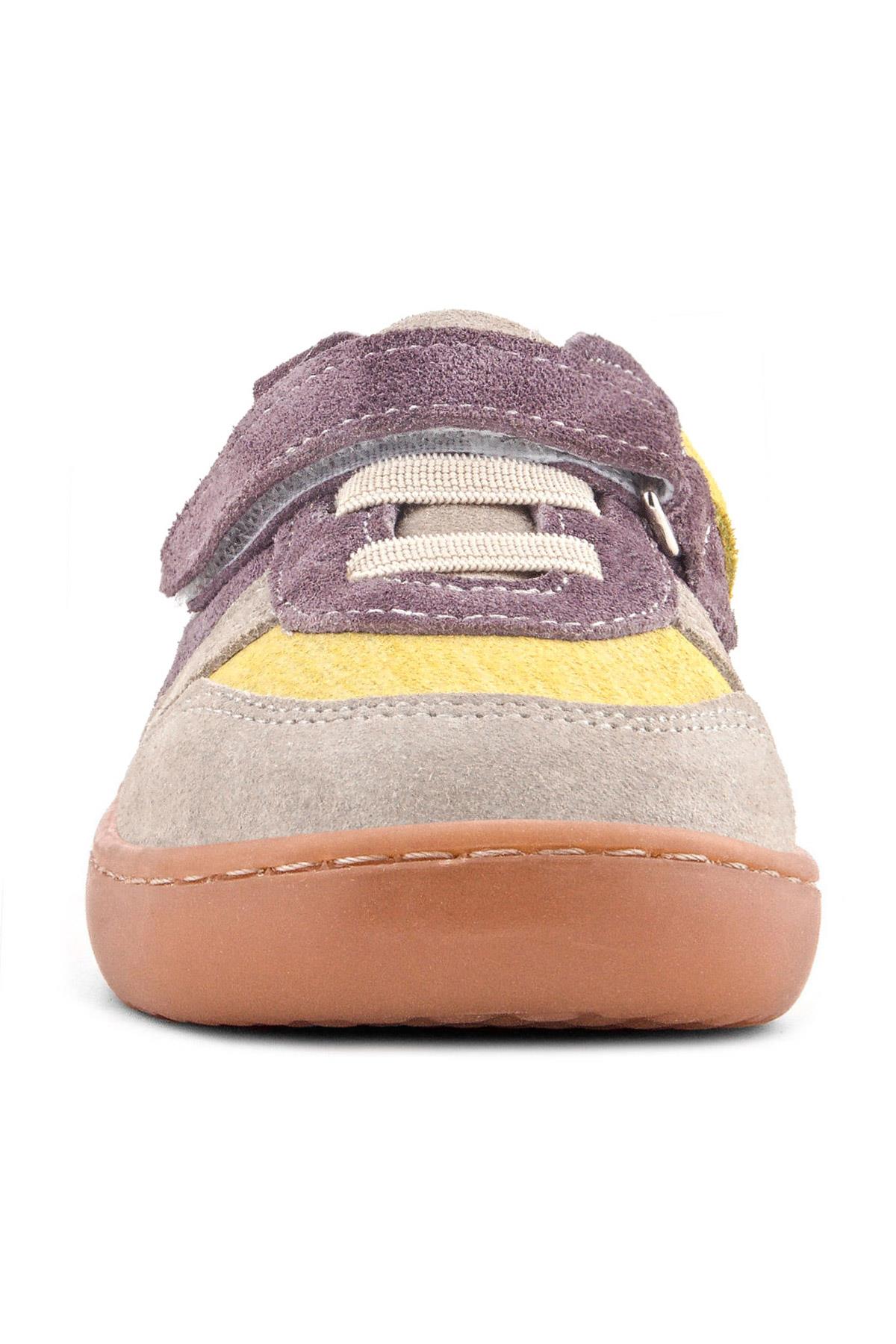 Rakerplus Bob Hakiki Deri Vizon Sarı Barefoot Cırtlı Lastikli Bebek Sneaker Ayakkabı