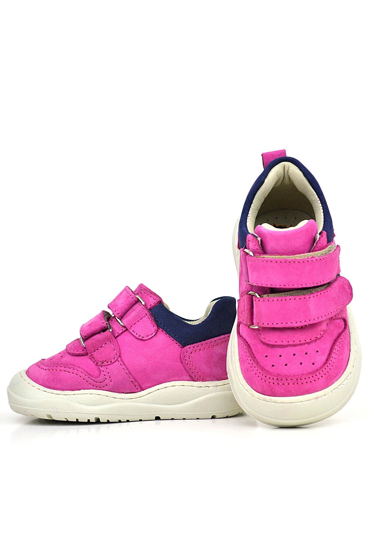 Rakerplus Schaggy Hakiki Deri Fuşya Mavi Bebek Spor Ayakkabı