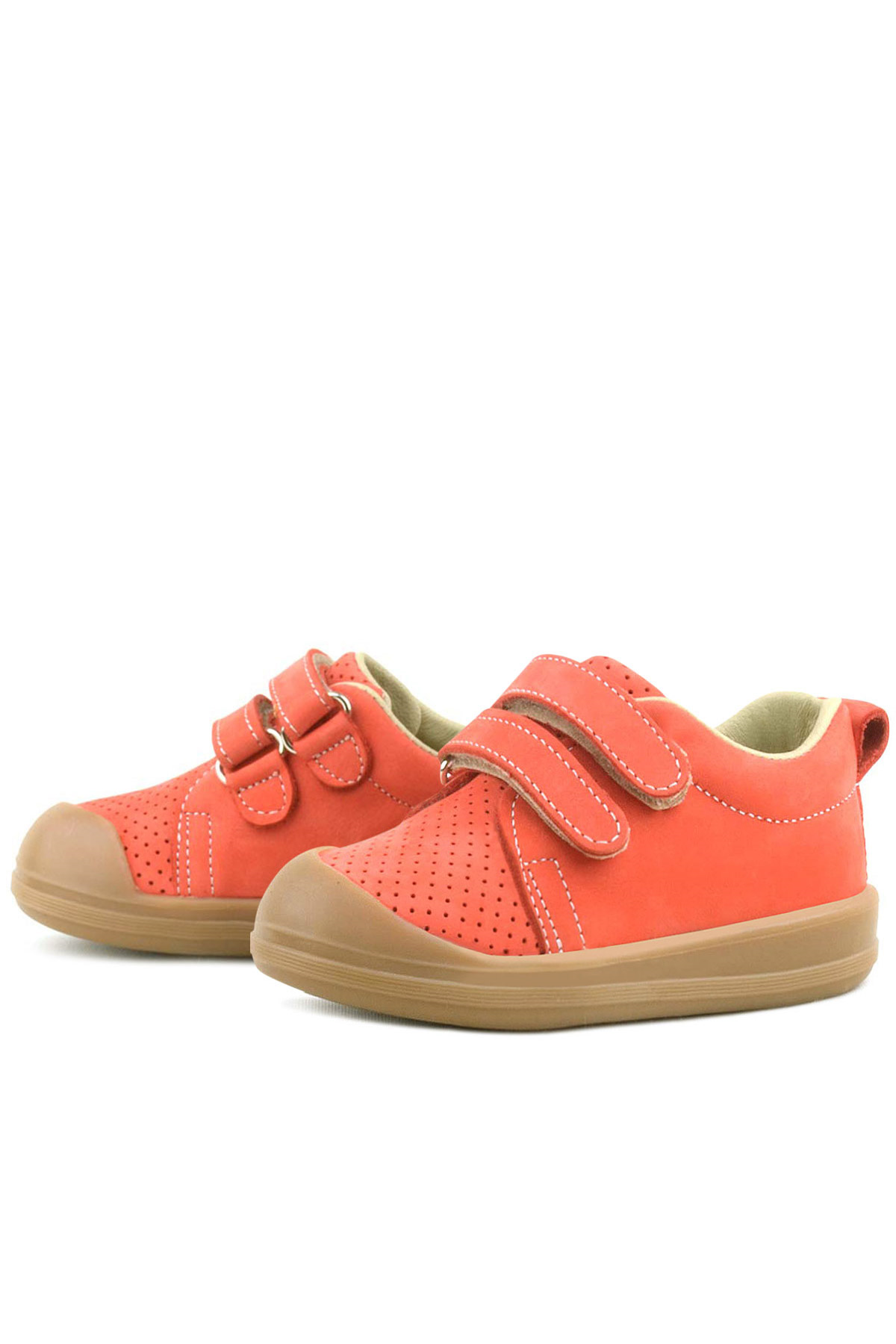 Rakerplus Sonic Hakiki Deri Turuncu Cırtlı Anatomik Bebek Spor Ayakkabı Sneaker