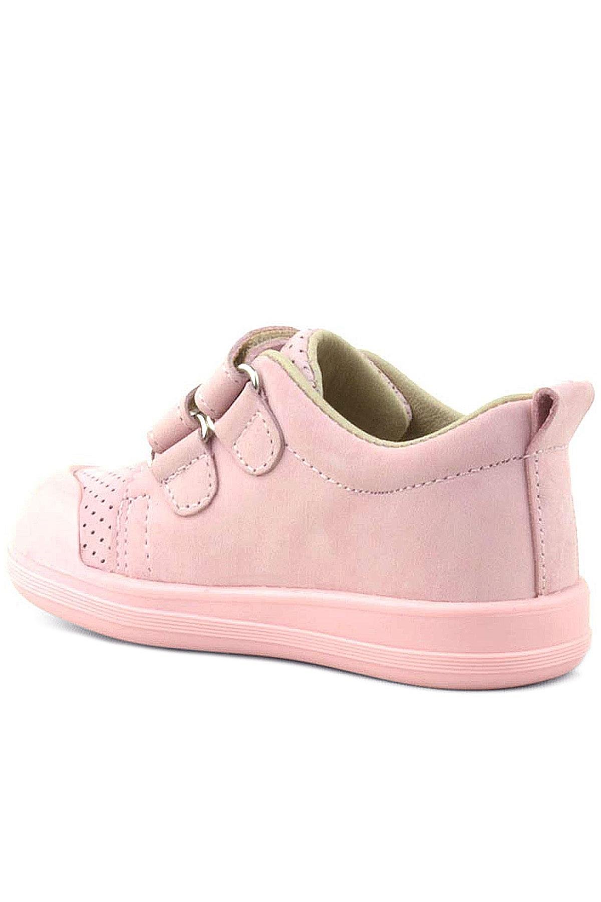 Rakerplus Sonic Hakiki Deri Pembe Cırtlı Anatomik Bebek Spor Ayakkabı Sneaker