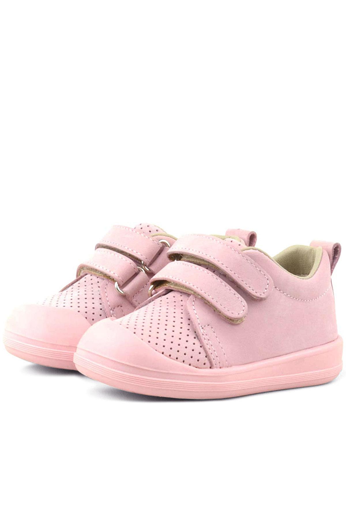 Rakerplus Sonic Hakiki Deri Pembe Cırtlı Anatomik Bebek Spor Ayakkabı Sneaker