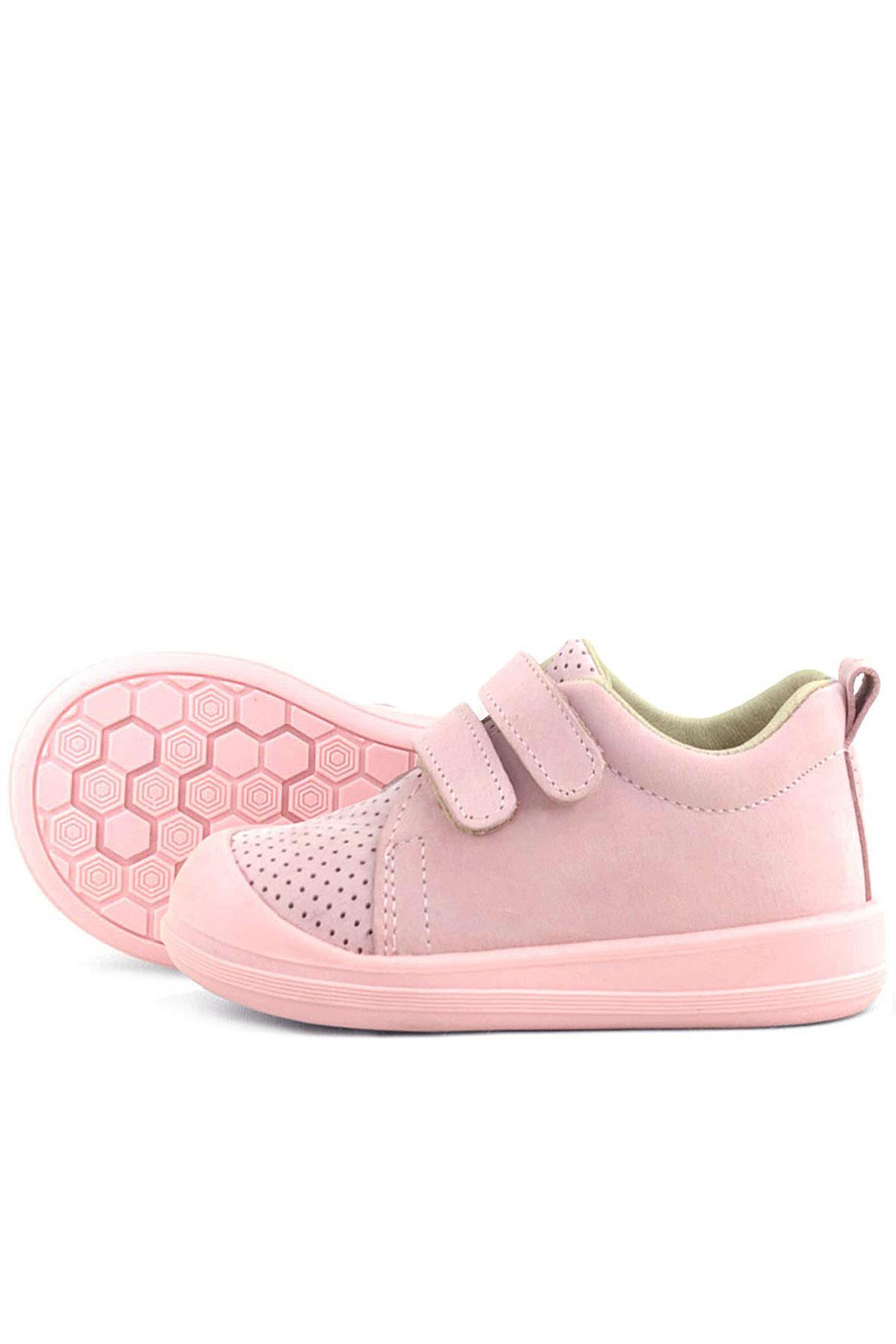 Rakerplus Sonic Hakiki Deri Pembe Cırtlı Anatomik Bebek Spor Ayakkabı Sneaker