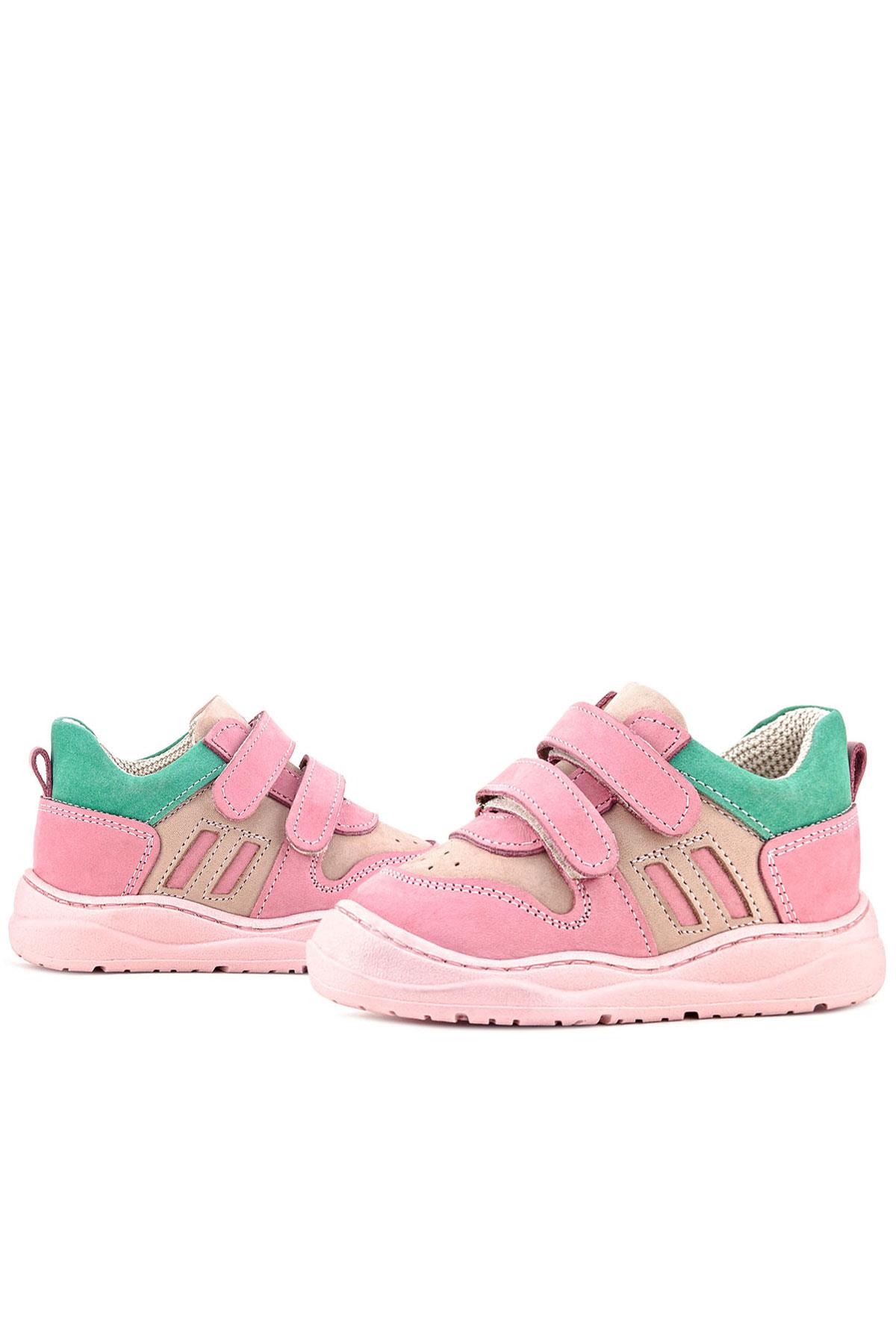 Rakerplus Schaggy Hakiki Deri Pembe Yeşil Bebek Spor Ayakkabı