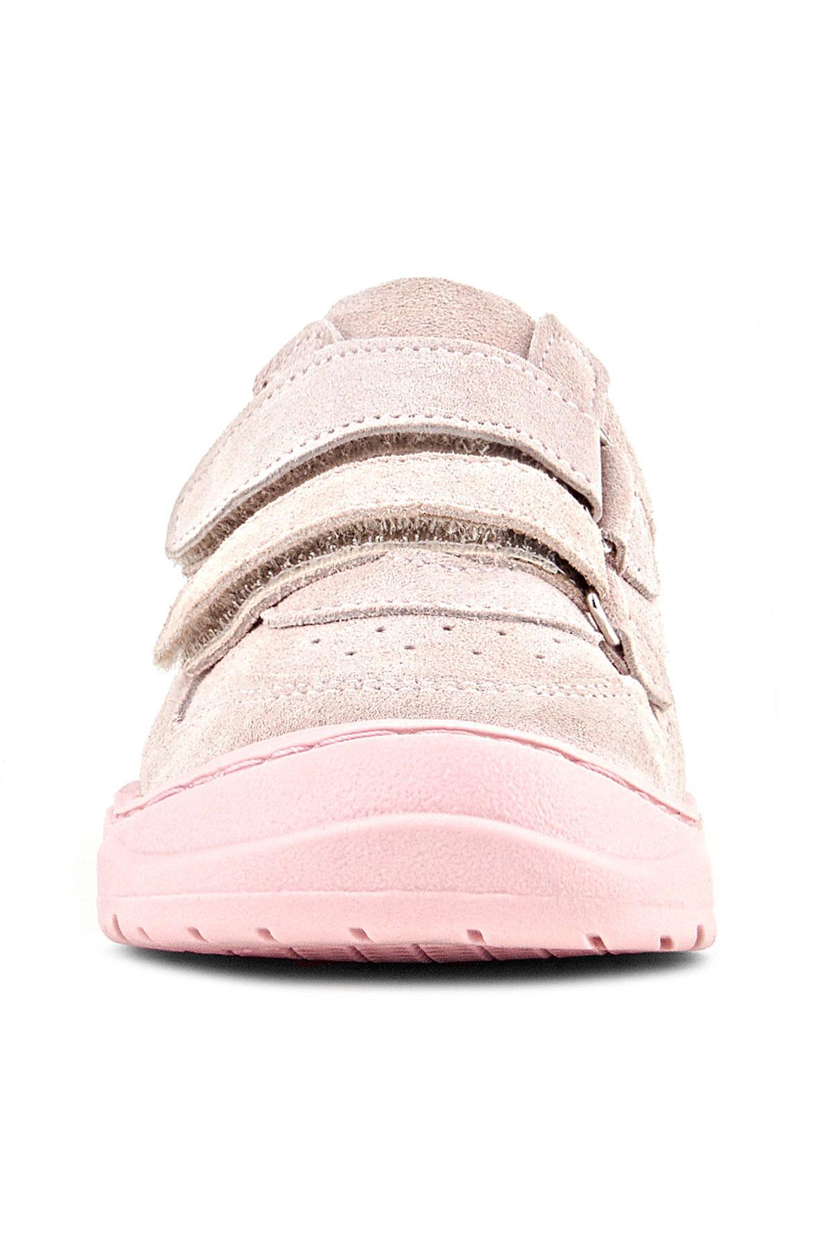Rakerplus Schaggy Hakiki Deri Pudra Pembe Cırtlı Bebek Spor Ayakkabı