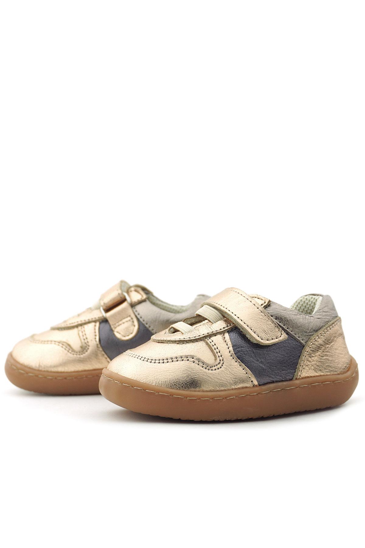 Rakerplus Bob Hakiki Deri Bakır Barefoot Cırtlı Lastikli Bebek Sneaker Ayakkabı