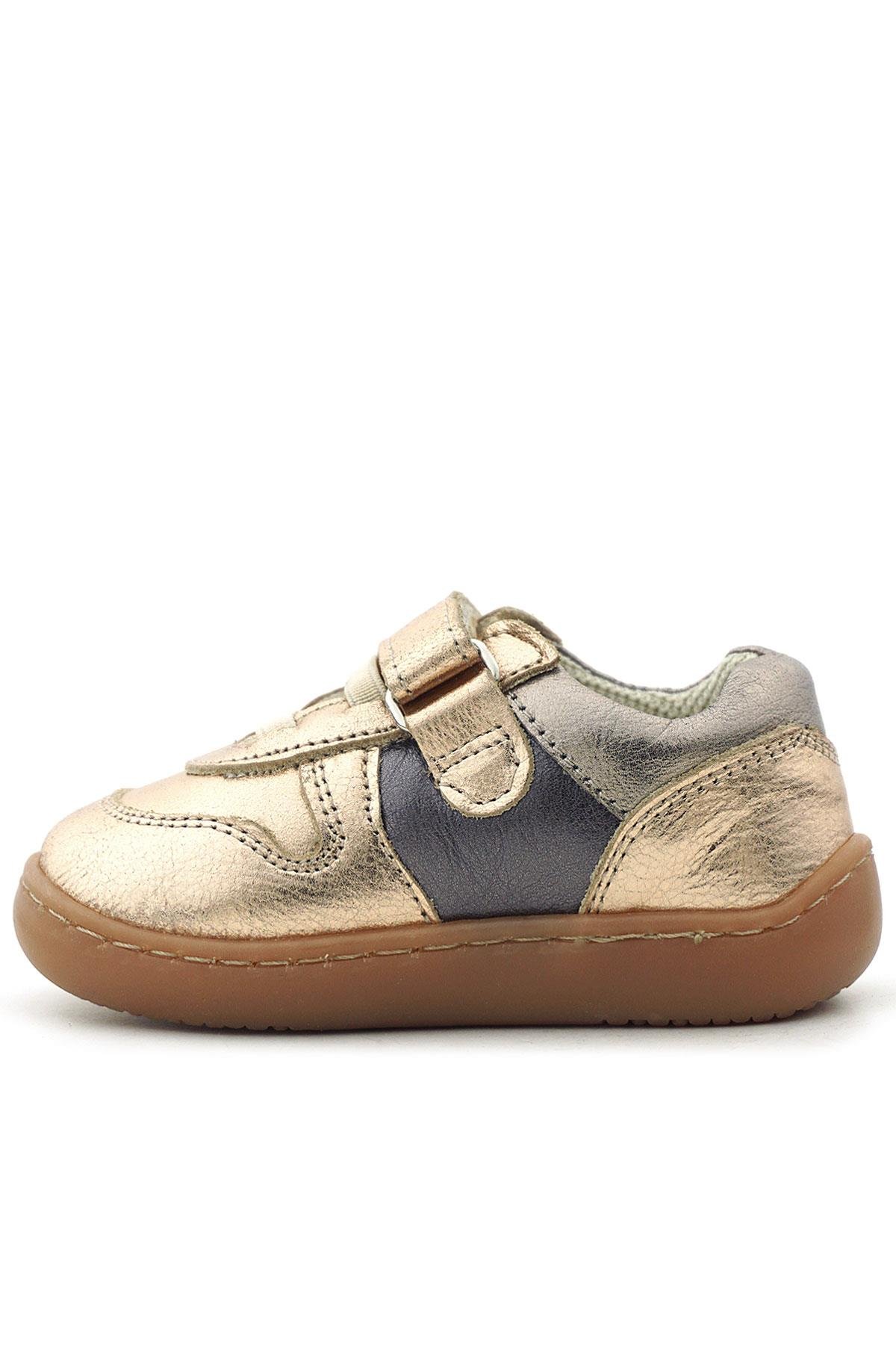 Rakerplus Bob Hakiki Deri Bakır Barefoot Cırtlı Lastikli Bebek Sneaker Ayakkabı
