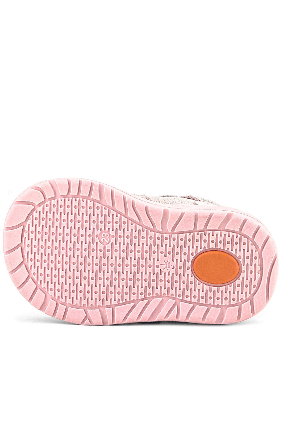 Rakerplus Schaggy Hakiki Deri Pudra Pembe Cırtlı Bebek Spor Ayakkabı