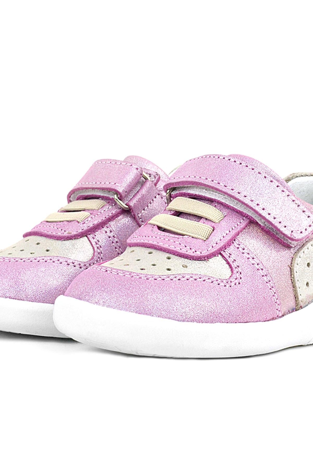 Rakerplus Genuine Leather Anatomic Pink Shiny Baby Sports Shoes
