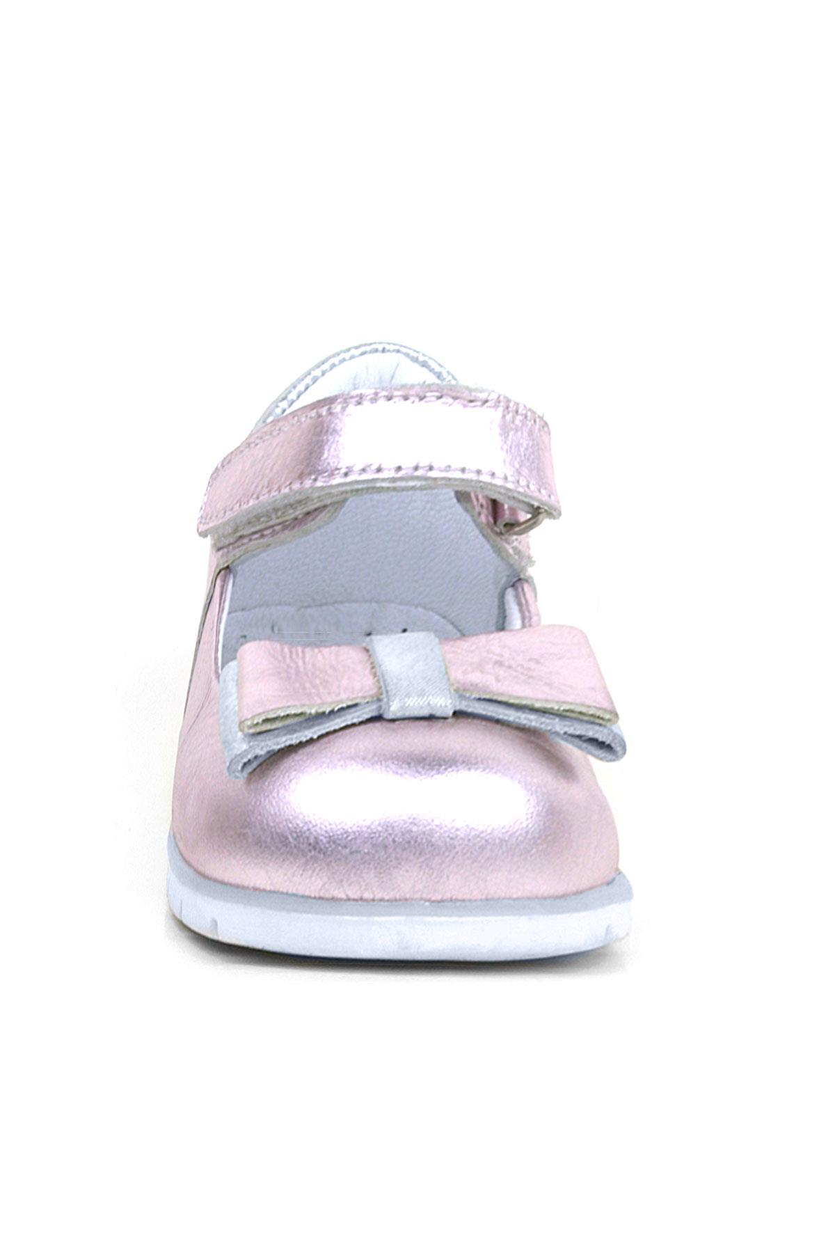 Rakerplus Genuine Leather Pink Silver Babettestes For Baby Girls