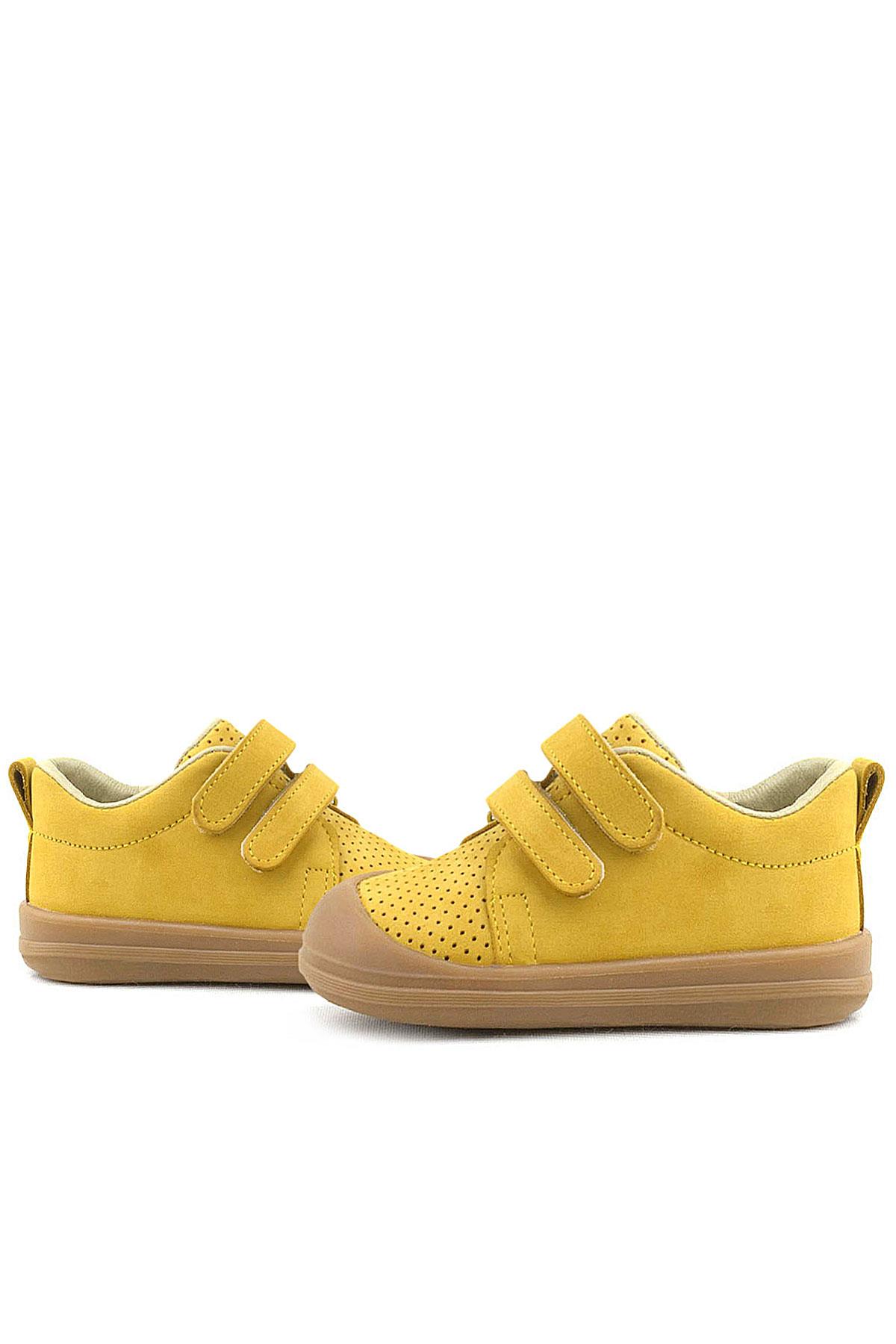 Rakerplus Sonic Hakiki Deri Sarı Cırtlı Anatomik Bebek Spor Ayakkabı Sneaker