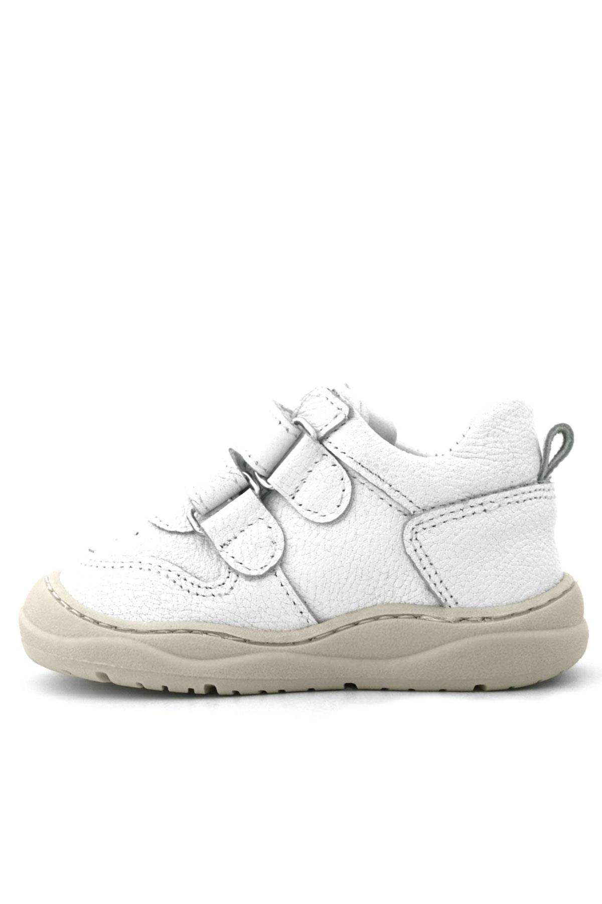 Rakerplus Tbons Özel Tasarım Schaggy Hakiki Deri Beyaz Bebek Spor Ayakkabı