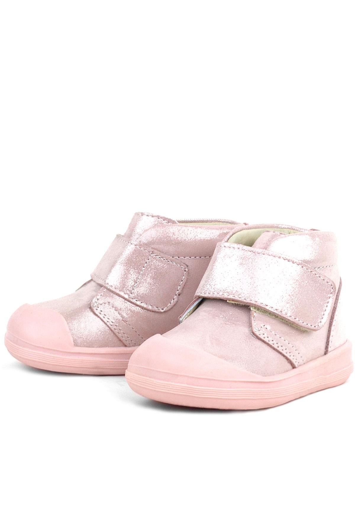 Rakerplus Yoohoo Hakiki Deri Pembe Simli Cırtlı Kız Bebek Bot