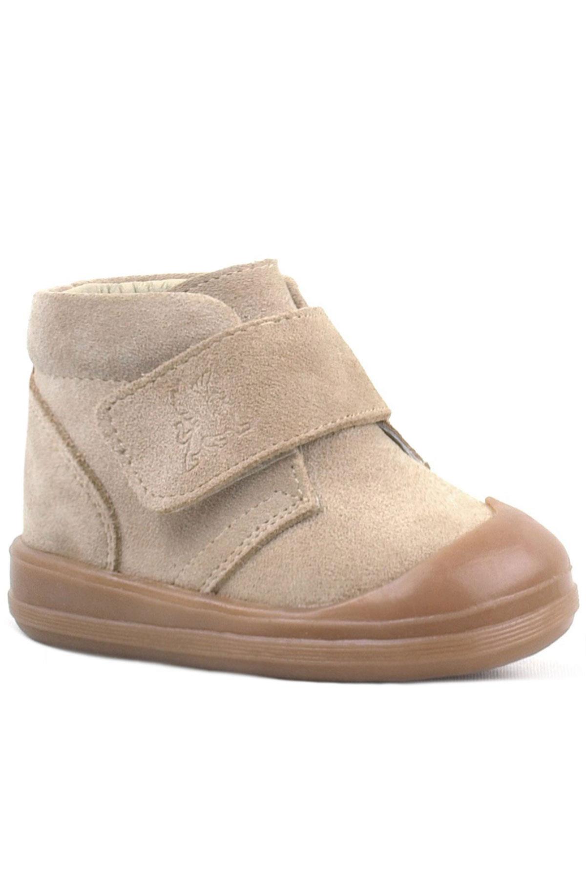 Rakerplus Yoohoo Genuine Leather Beige Unisex Baby Boots